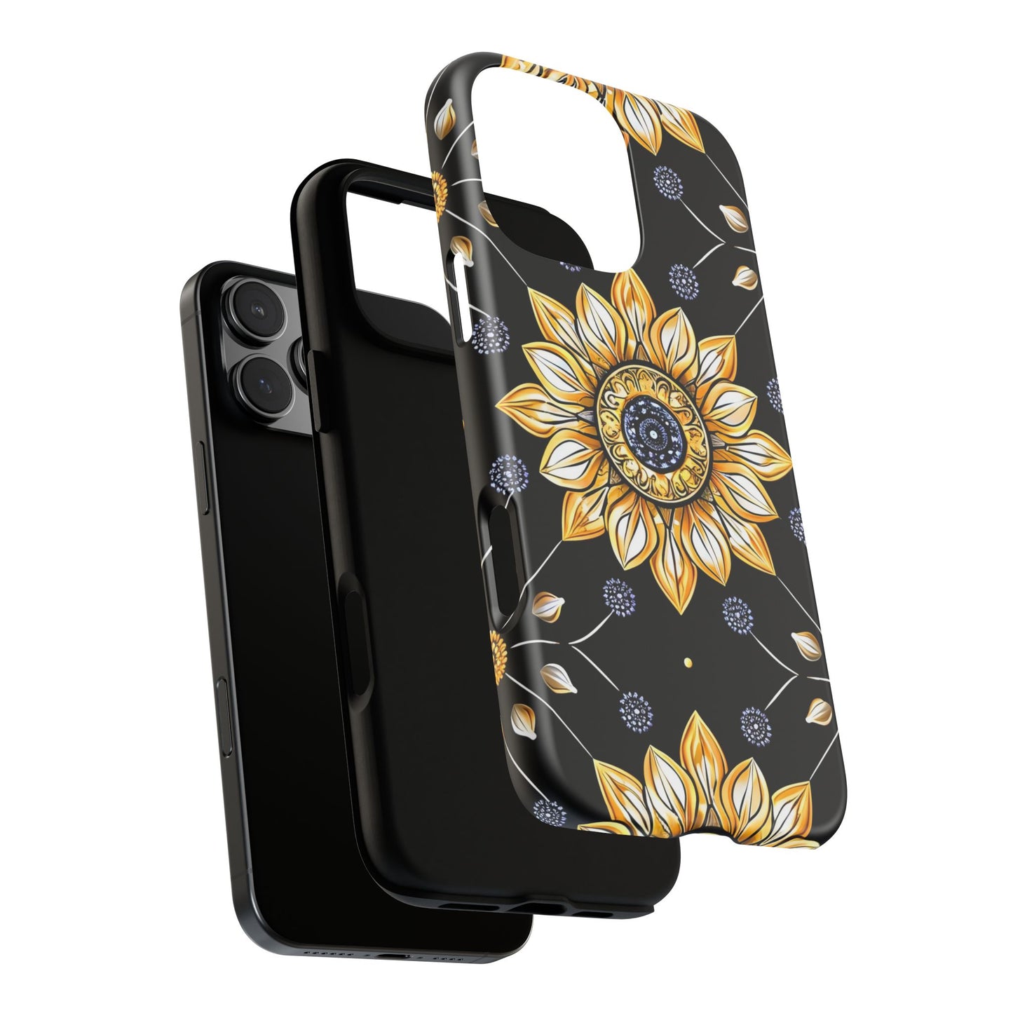 Floral Phone Case with Mandala Design, Tough Cases for iPhone & Samsung, Boho Style, Gift for Her, Unique Accessories