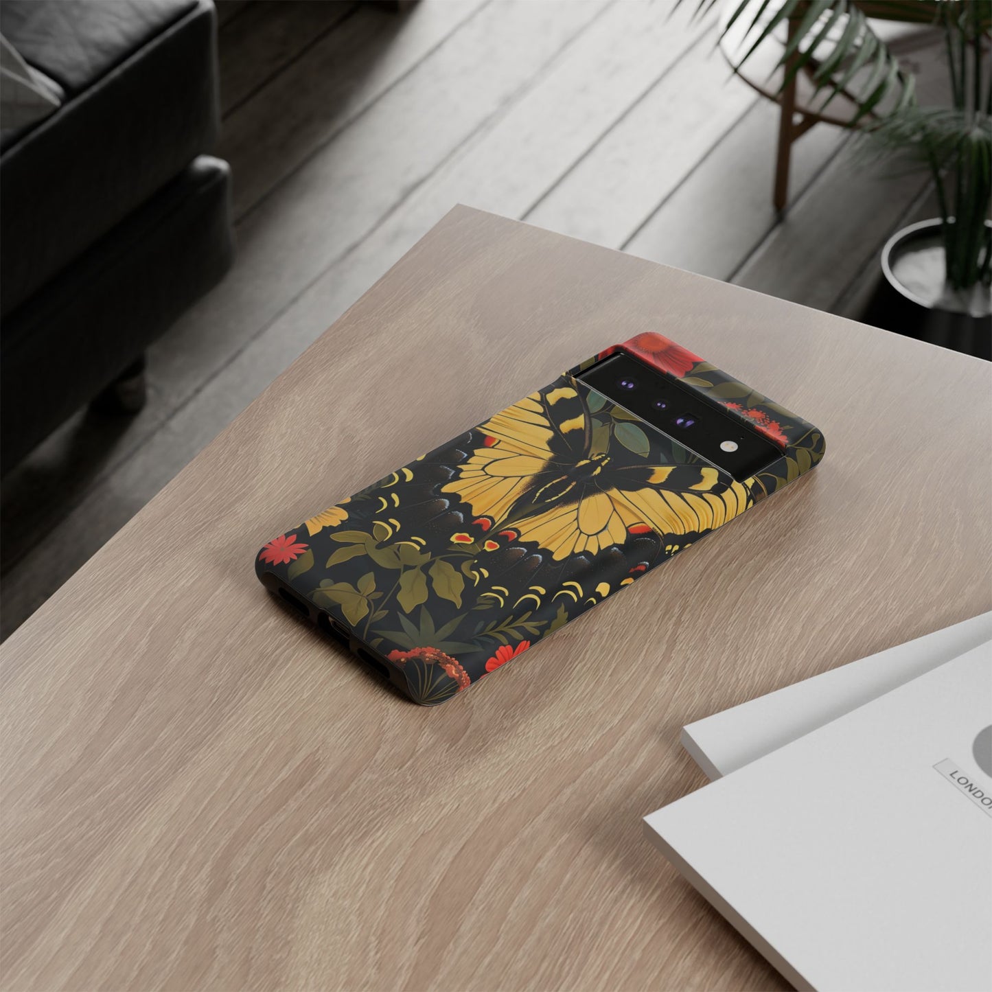 Butterfly Floral Phone Case, Tough Cases with Vibrant Design, Protective Cover for Nature Lovers, Gift for Her