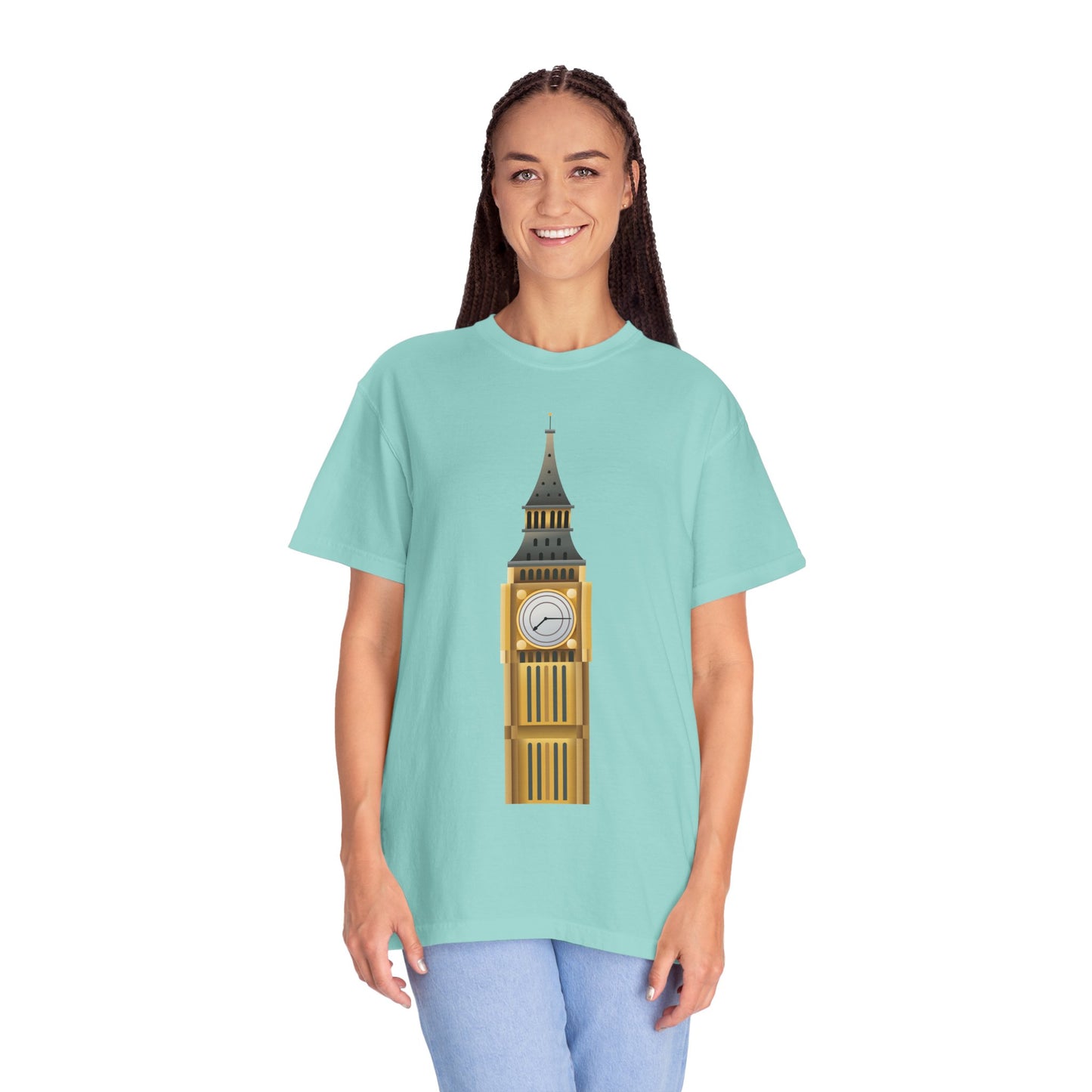Unisex Garment-Dyed T-shirt - Towering Time - Big Ben and British Heritage