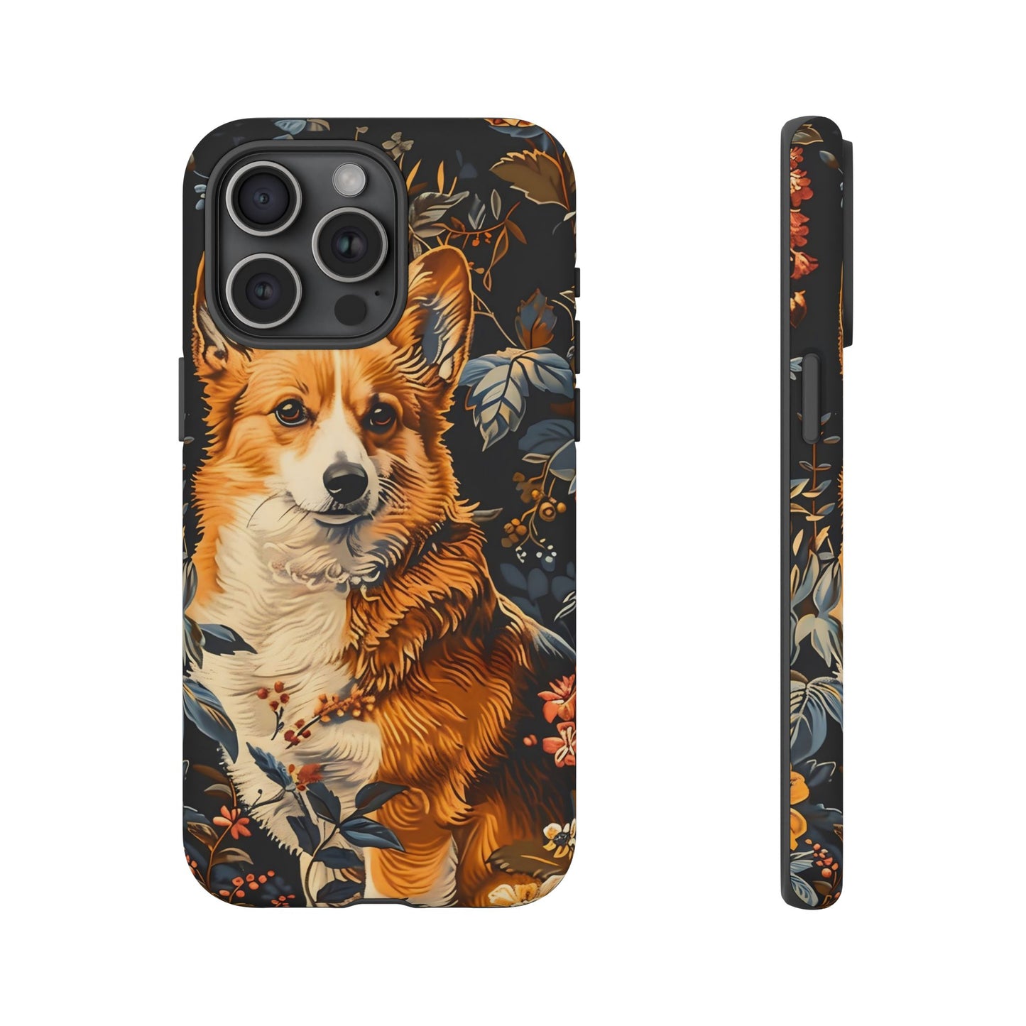 Corgi Floral Phone Case - Tough Cases for Dog Lovers, Cute Pet Accessories, Gift for Dog Owners, Floral Design, Personalized Tech Cover