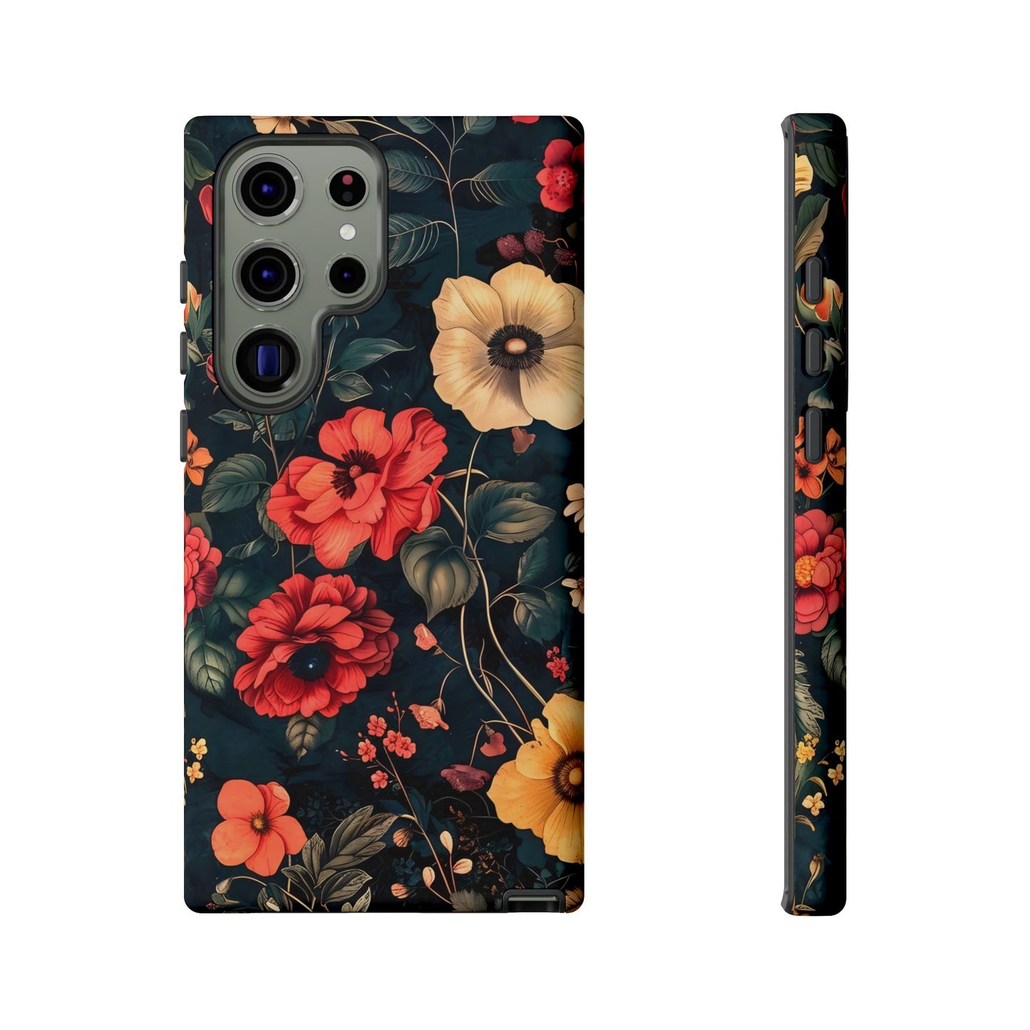 Floral Phone Case, Tough Cases, Flower Motif, Protective Cover, Gift for Her, Floral Design, Spring Accessory