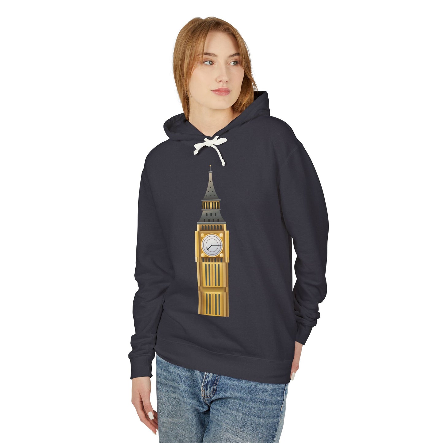Unisex Lightweight Hooded Sweatshirt - London's Landmark - The Iconic Clock Tower