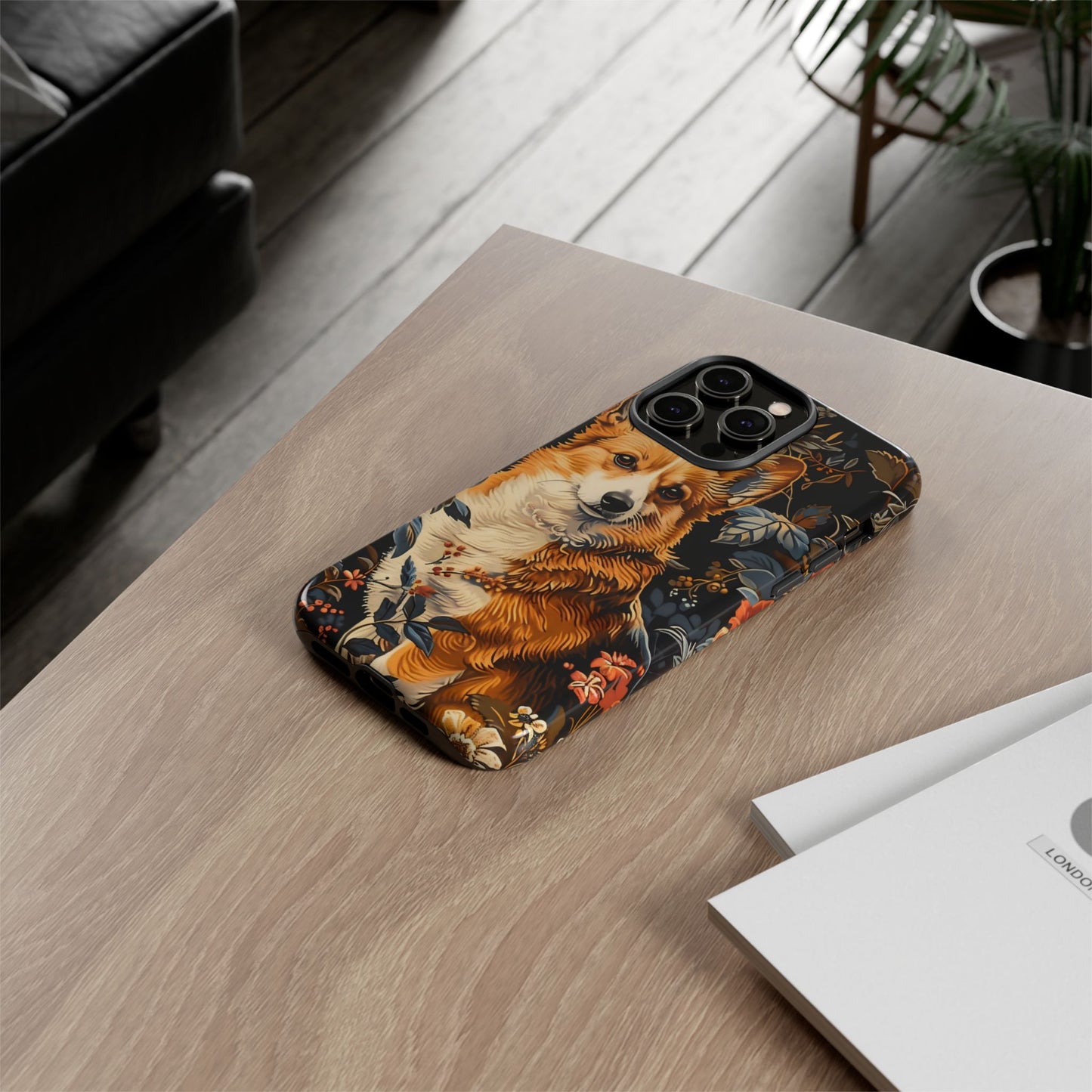 Corgi Floral Phone Case - Tough Cases for Dog Lovers, Cute Pet Accessories, Gift for Dog Owners, Floral Design, Personalized Tech Cover