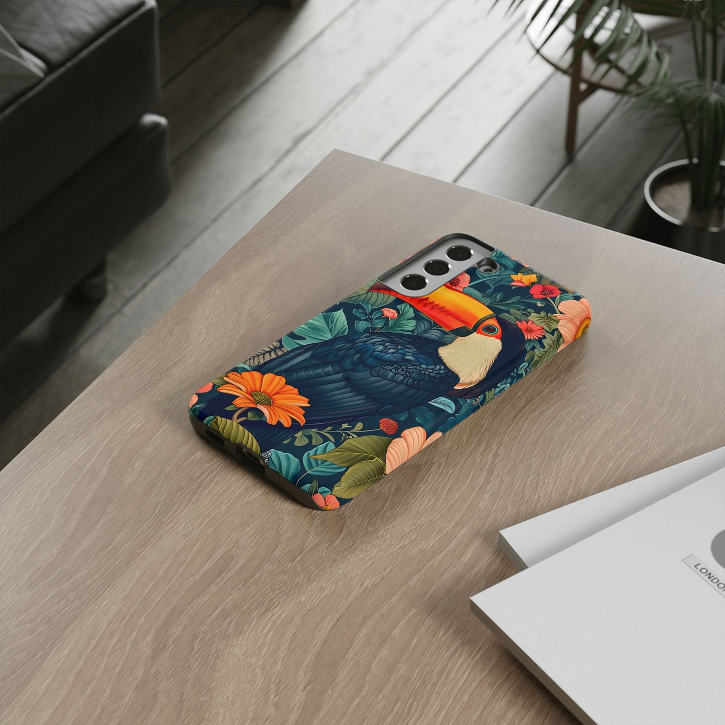 Tropical Toucan Phone Case - Cute Animal Design, Nature Lover Gift, Floral Pattern, Bird Lover Accessory, Summer Vibes