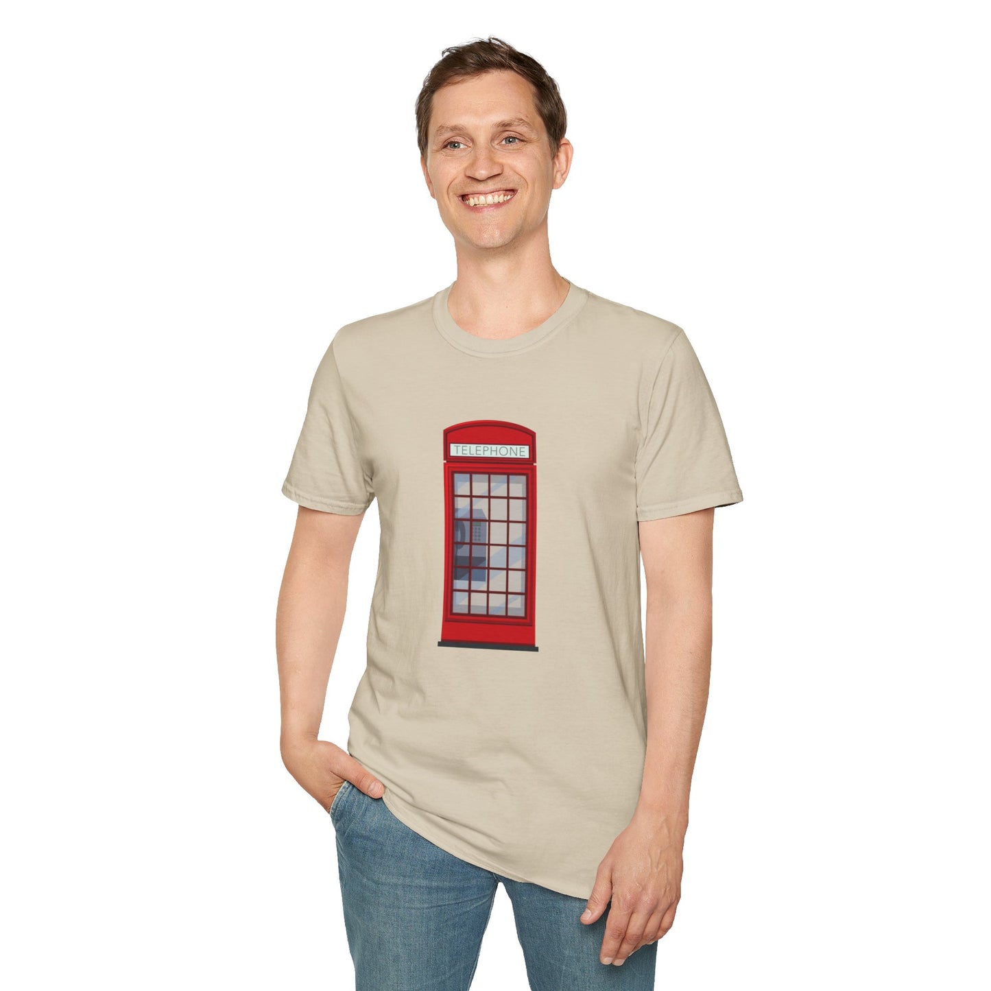 Unisex Softstyle T-Shirt - Iconic British Red Telephone Kiosk