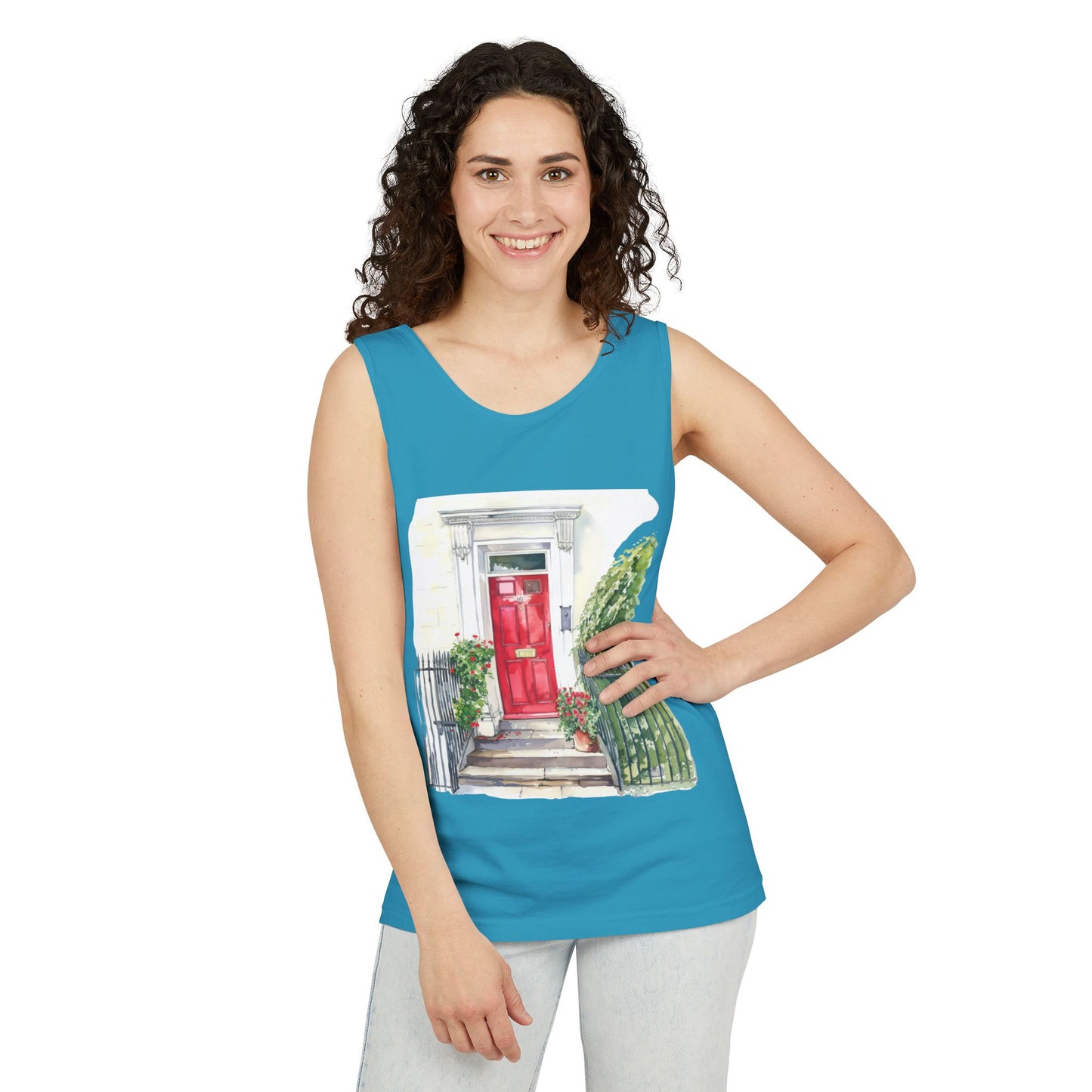 Unisex Garment-Dyed Tank Top - Street London Aesthetics - Urban Charm and Classic City Vibes