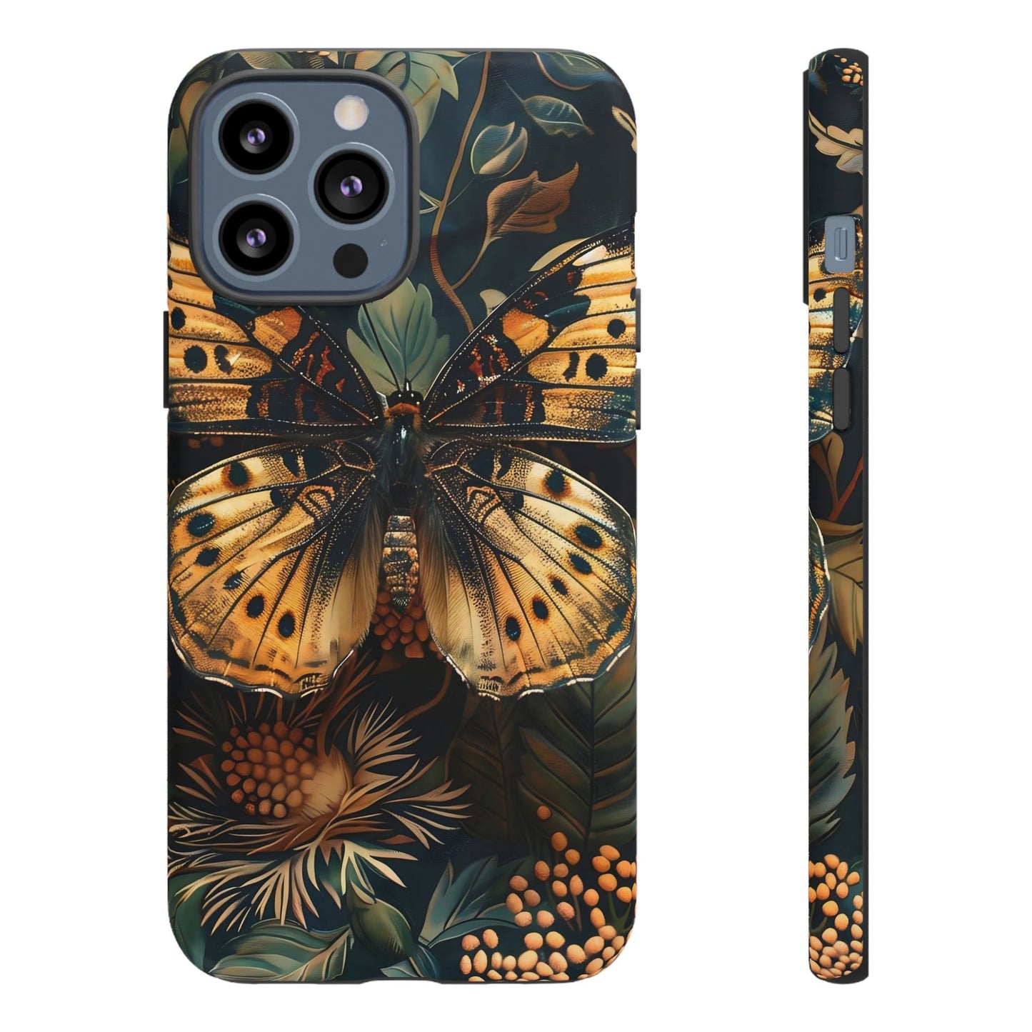 Butterfly Floral Phone Case, Tough Cases, Protective Cover, Unique Gift, Nature Lover, Art Print, Spring Decor