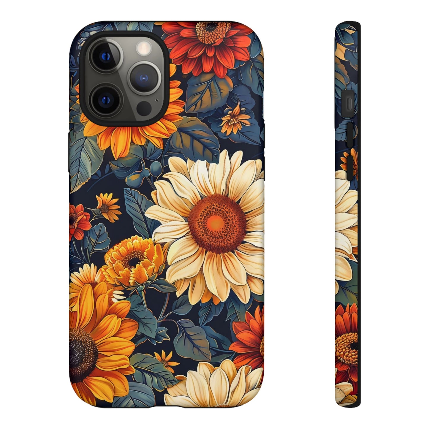 Floral Tough Phone Case | Sunflower Design, iPhone Cover, Protective Case, Gifts for Her, Floral Phone Accessory