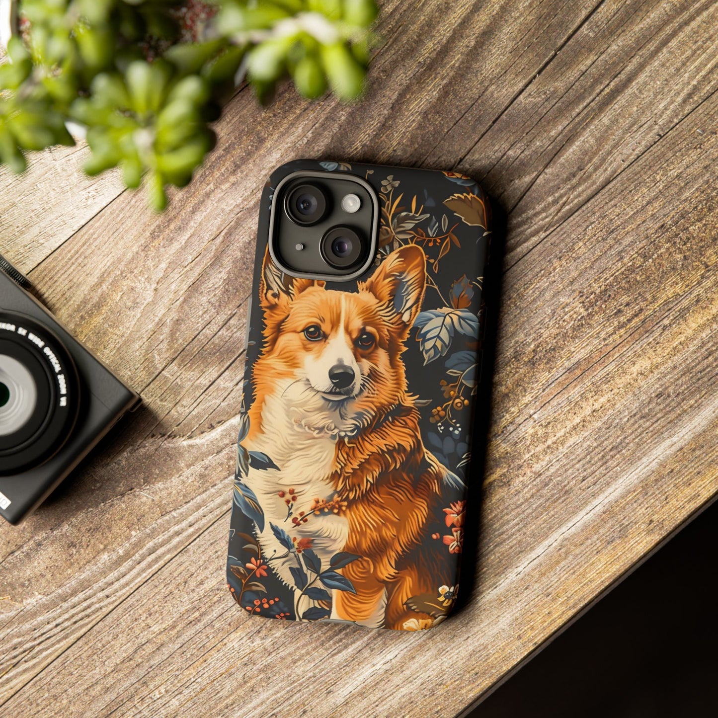 Corgi Floral Phone Case - Tough Cases for Dog Lovers, Cute Pet Accessories, Gift for Dog Owners, Floral Design, Personalized Tech Cover