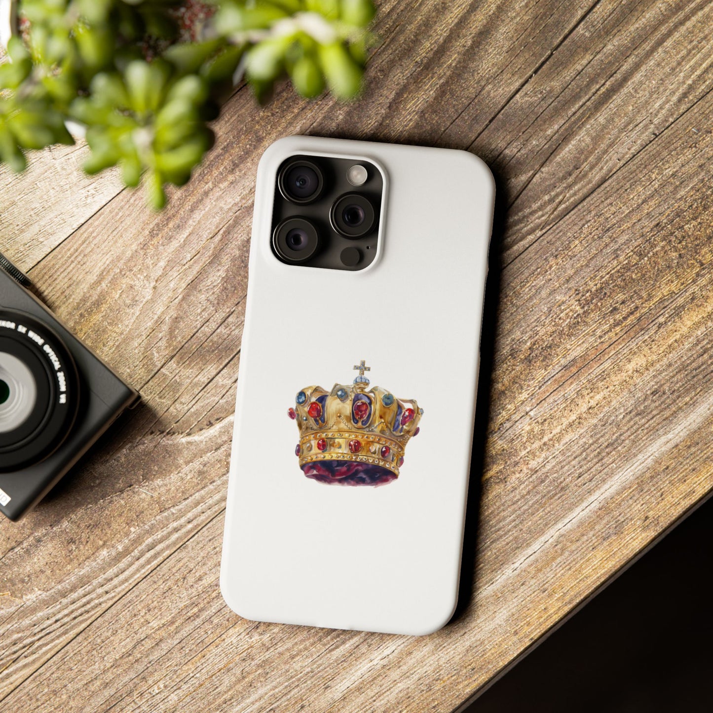 Royal Crown Slim Phone Cases | Elegant Phone Cover, Gifts for Her, Phone Accessories, Holiday Gift, Unique Design