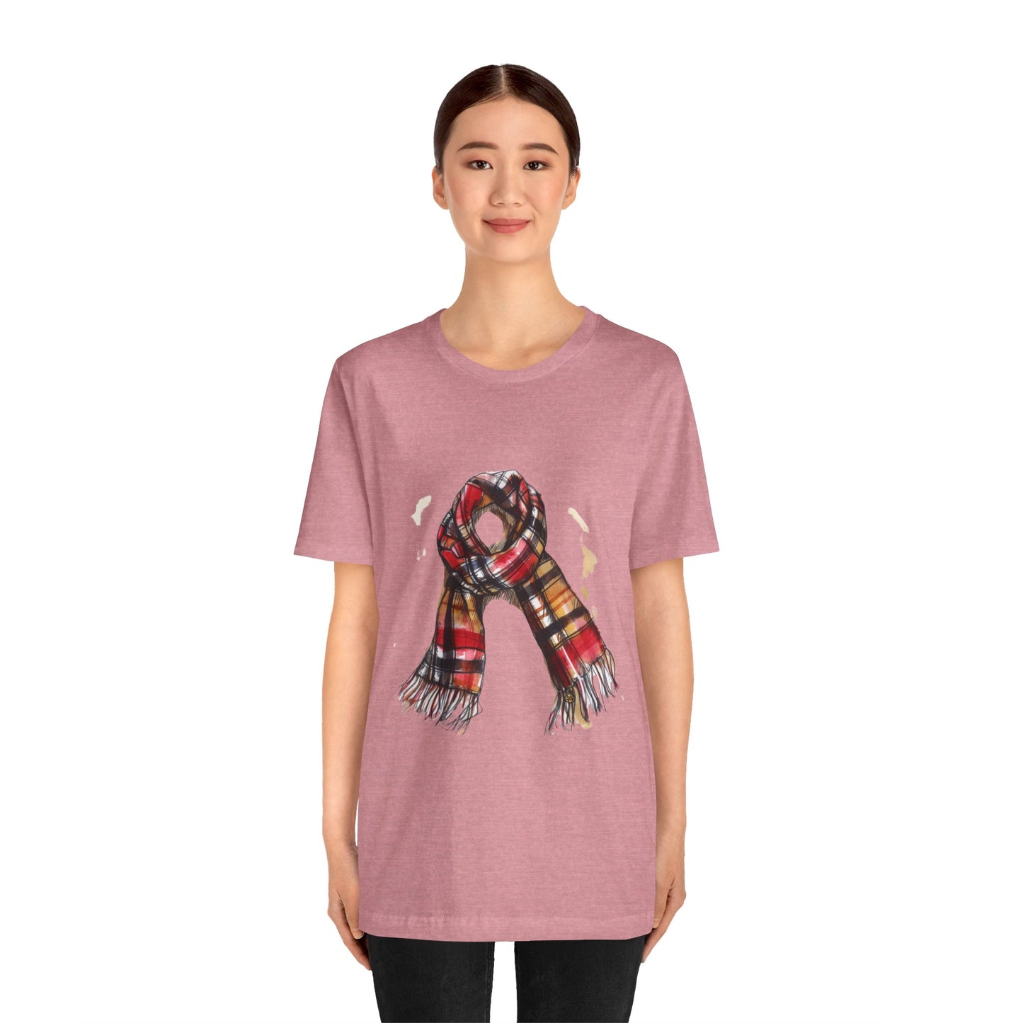 Unisex Jersey Short Sleeve Tee - Classic British Plaid Scarf Design