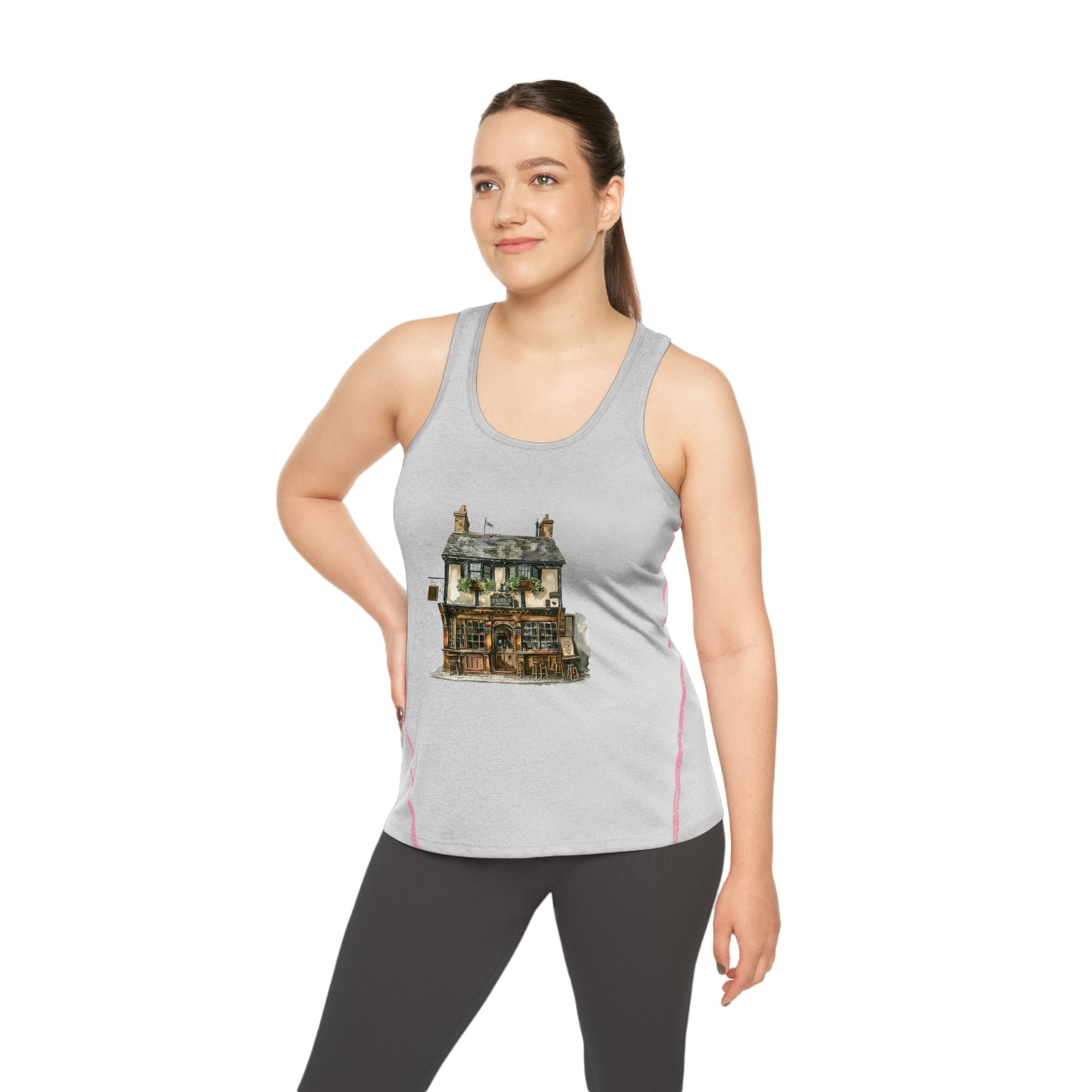 Women's Racerback Sports Top - British Historic House - Classic Architectural Elegance