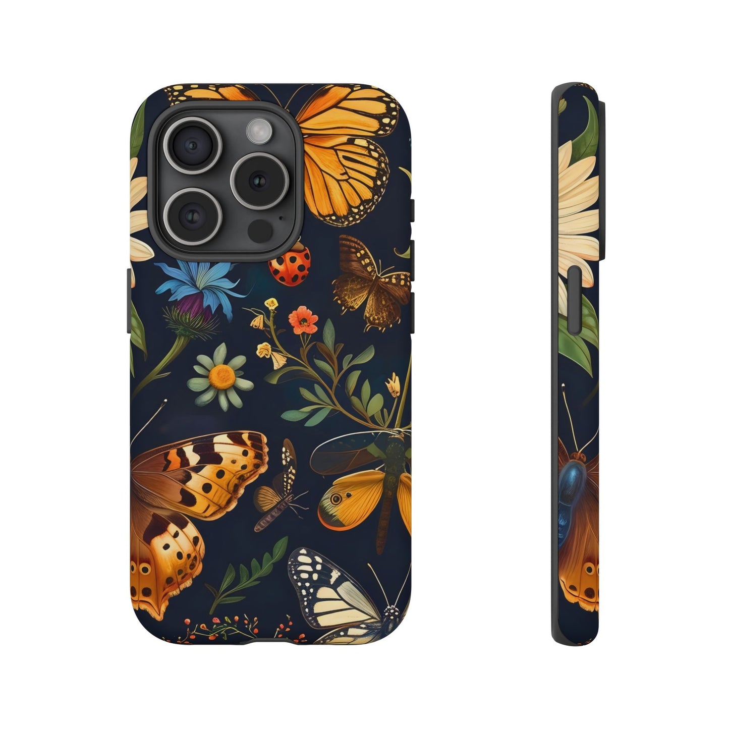 Nature-Inspired Phone Case | Floral Butterfly Design, Tough Phone Cover, Gift for Nature Lovers, Cute Butterfly Case, Home Decor