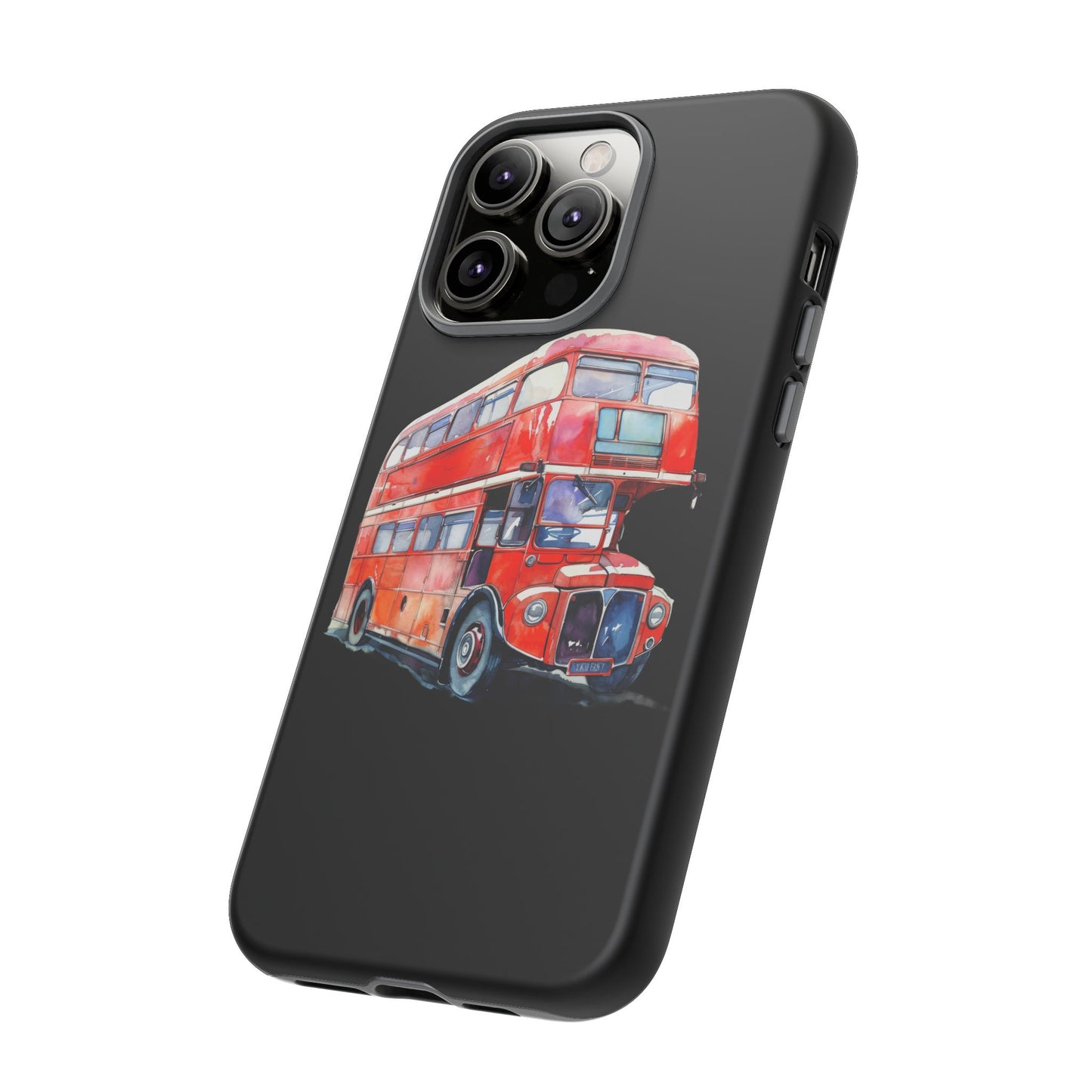 London Bus Phone Case, Tough iPhone Cover, Unique Gift for Travelers, Vintage Style Accessories, Holiday Present Idea
