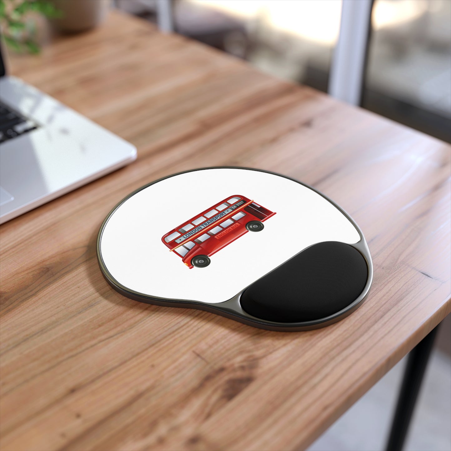 London Bus Mouse Pad with Wrist Rest, Ergonomic Mousepad, Office Decor, Gift for Teammates, Computer Accessories, Work from Home