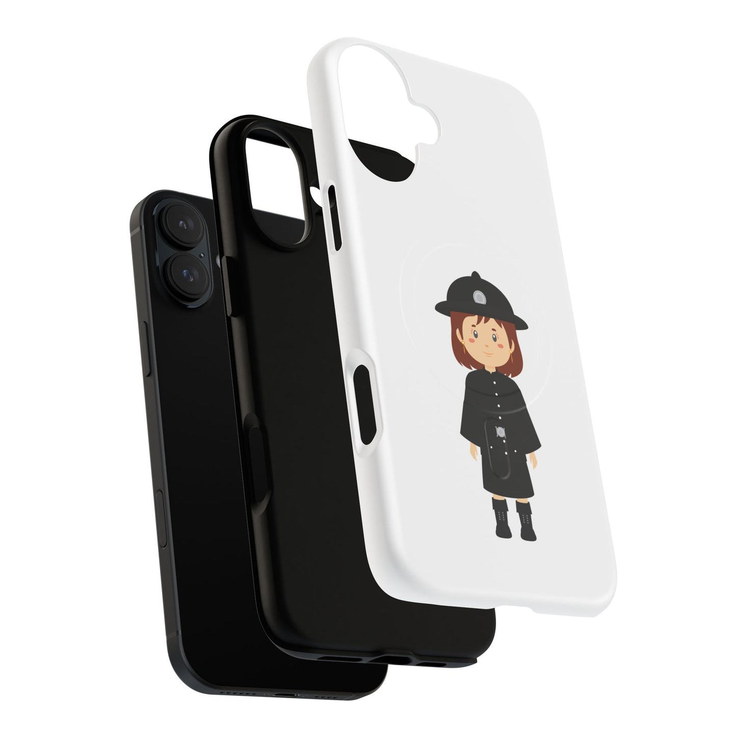 Cute Police Officer Phone Case, Tough Magnetic Case for Kids, Unique Gift for Law Enforcement Fans, Durable Mobile Cover