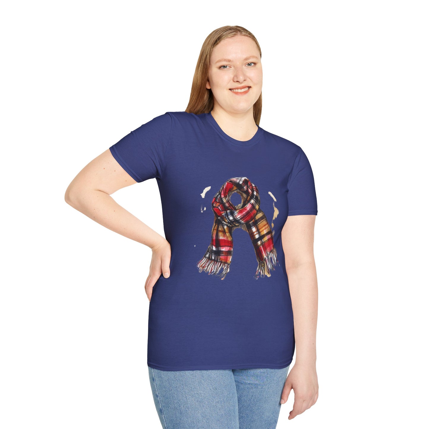 Unisex Softstyle T-Shirt - Classic British Plaid Scarf Design