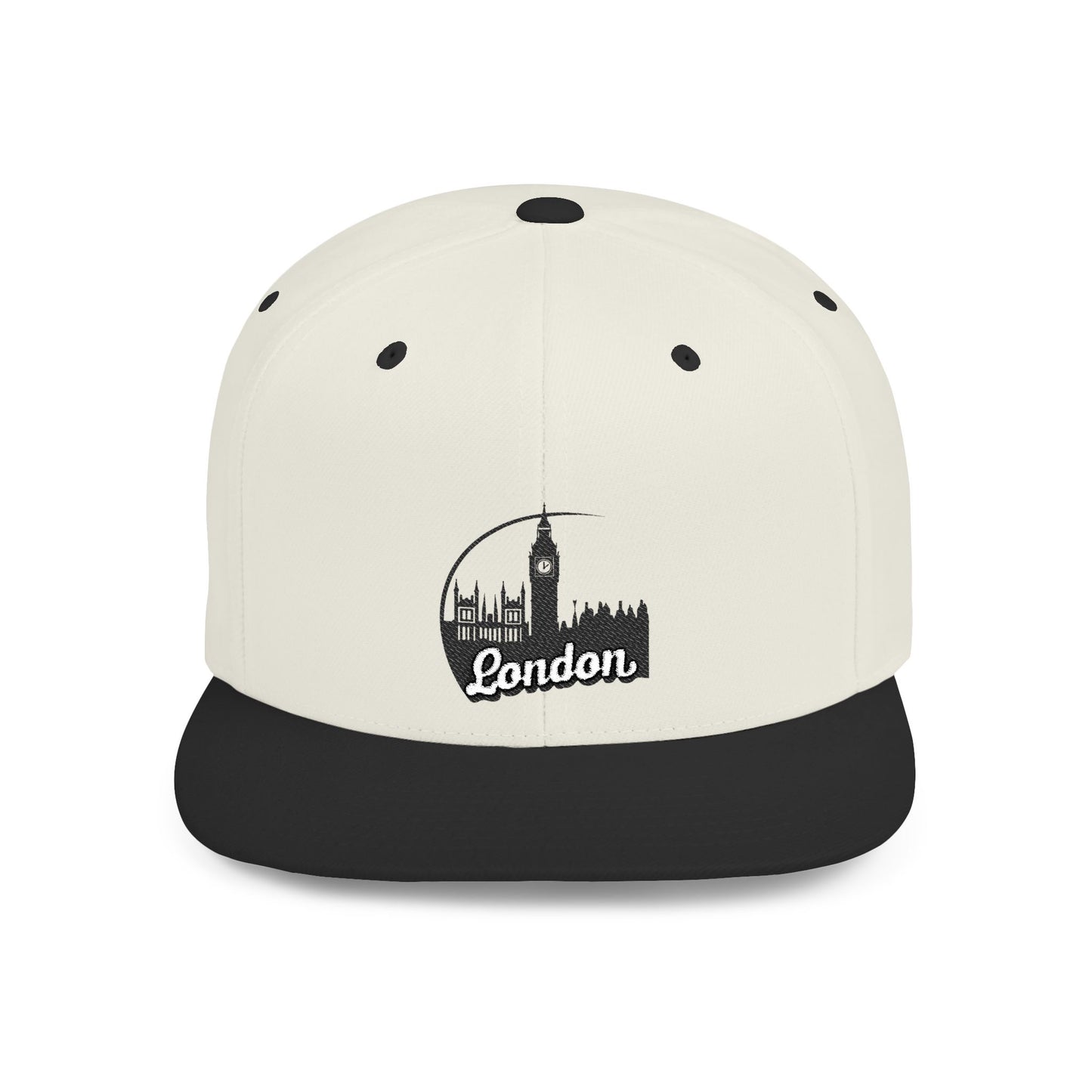 London Skyline Flat Bill Snapback, Trendy Hat, Urban Style Cap, Gift for Travelers, Fashionable Headwear, Daily Wear