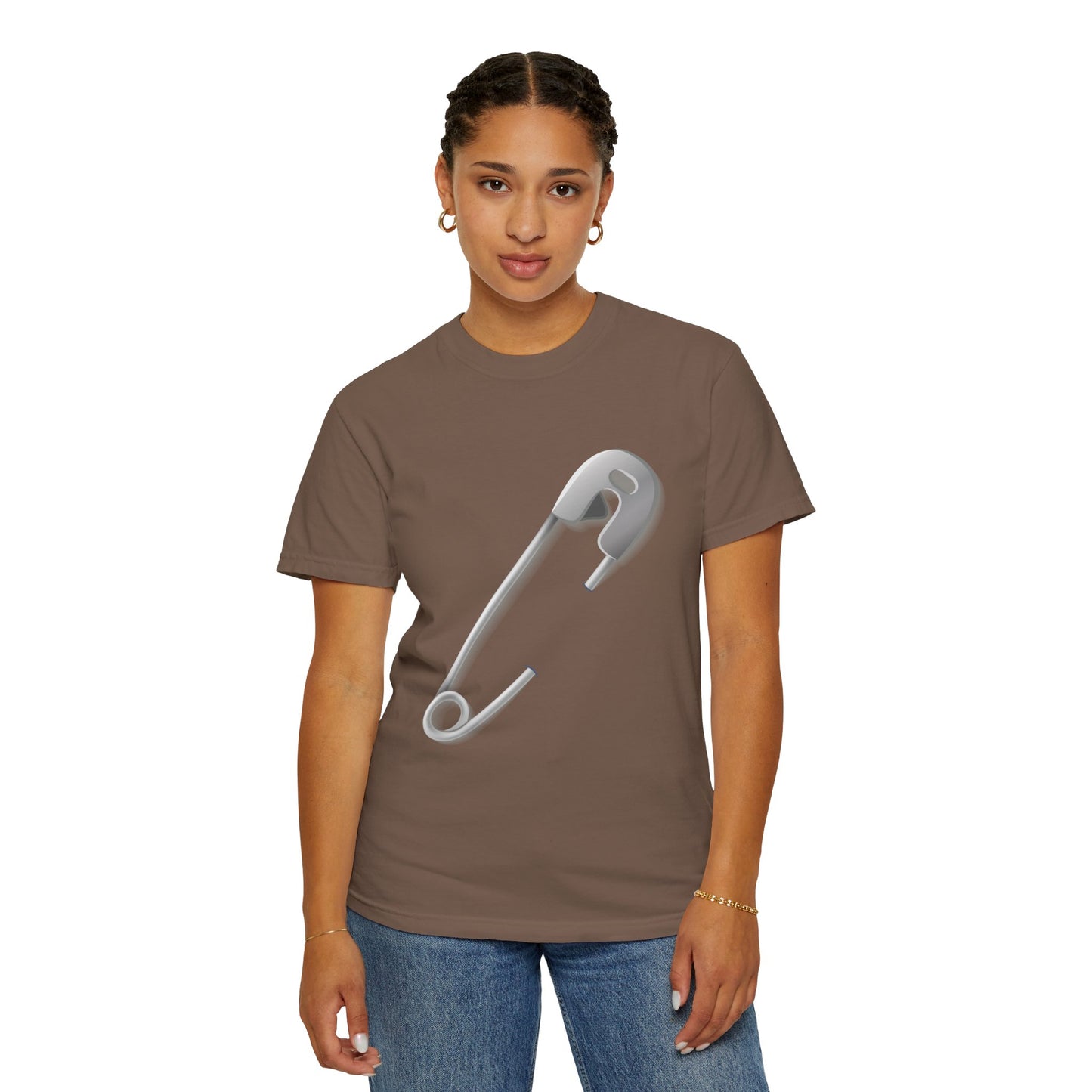 Unisex Garment-Dyed T-shirt - Minimalist Safety Pin Design