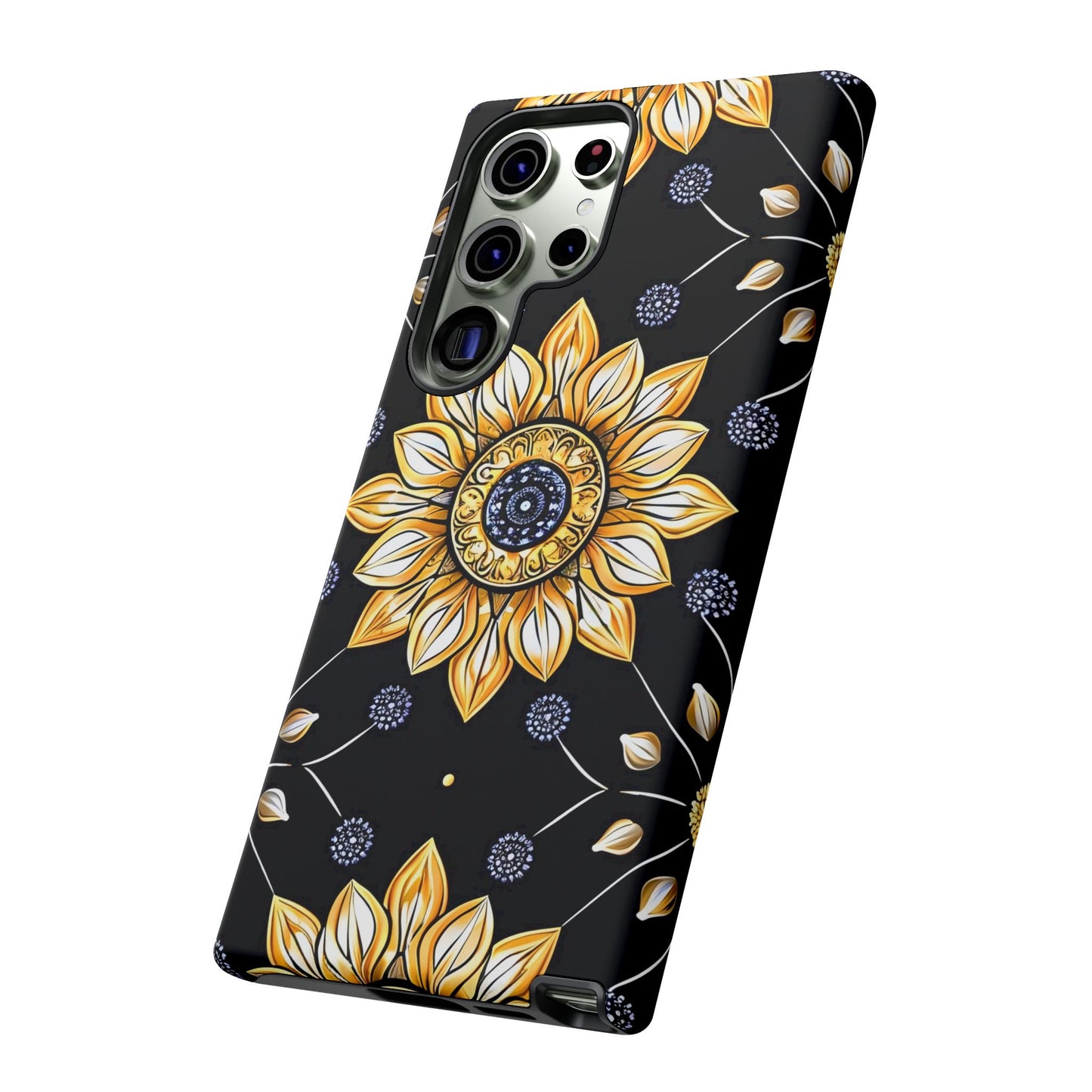 Floral Phone Case with Mandala Design, Tough Cases for iPhone & Samsung, Boho Style, Gift for Her, Unique Accessories