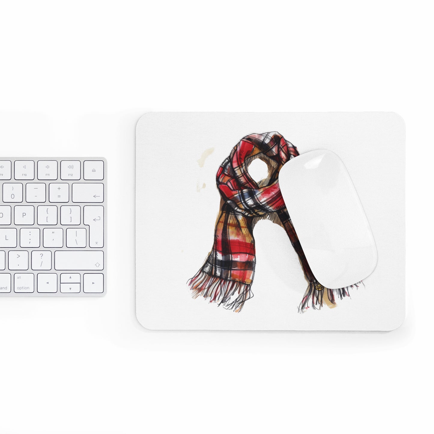 Cozy Scarf Mouse Pad, Warm Desk Accessory, Ideal Gift for Home Office, Seasonal Décor, Great for Winter