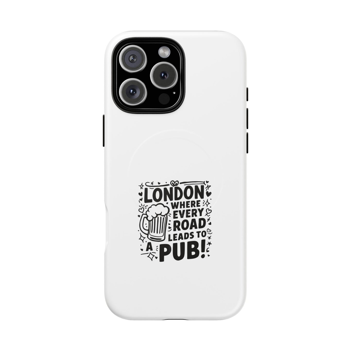 London Pub Themed Tough Magnetic Case for Phone, Unique Phone Accessories, Gift for Travelers, Fun Drink Lovers, Birthday or Travel Gift