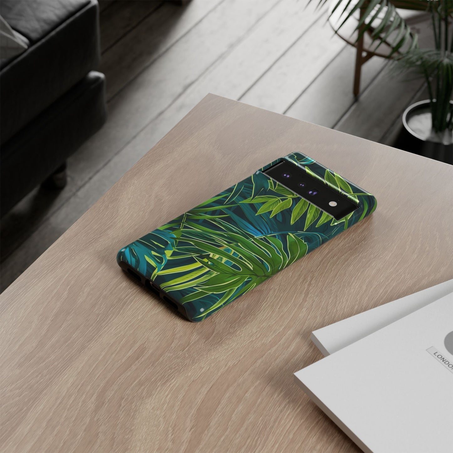 Tropical Phone Case - Durable Green Leaf Design, Eco-Friendly Gift, Trendy Accessory, Nature Lover's Case, Summer Vibes