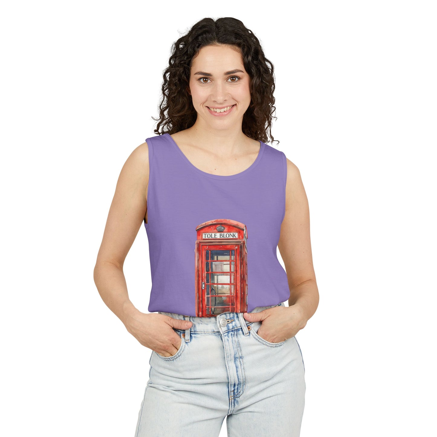 Unisex Garment-Dyed Tank Top - Iconic British Public Telephone