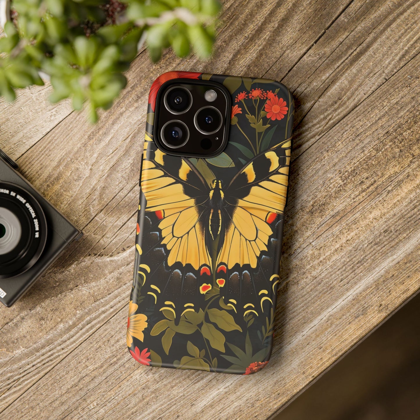Butterfly Floral Phone Case, Tough Cases with Vibrant Design, Protective Cover for Nature Lovers, Gift for Her