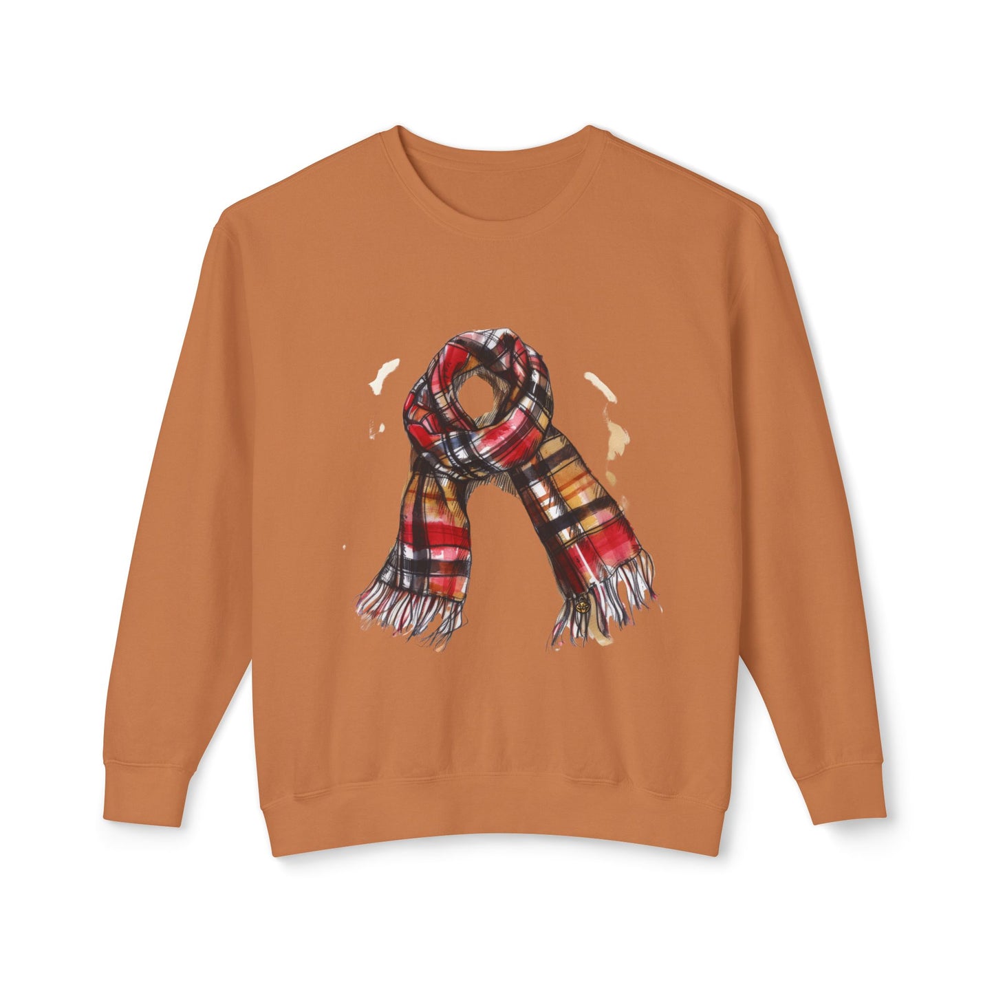 Unisex Lightweight Crewneck Sweatshirt Elegant - Classic British Plaid Scarf
