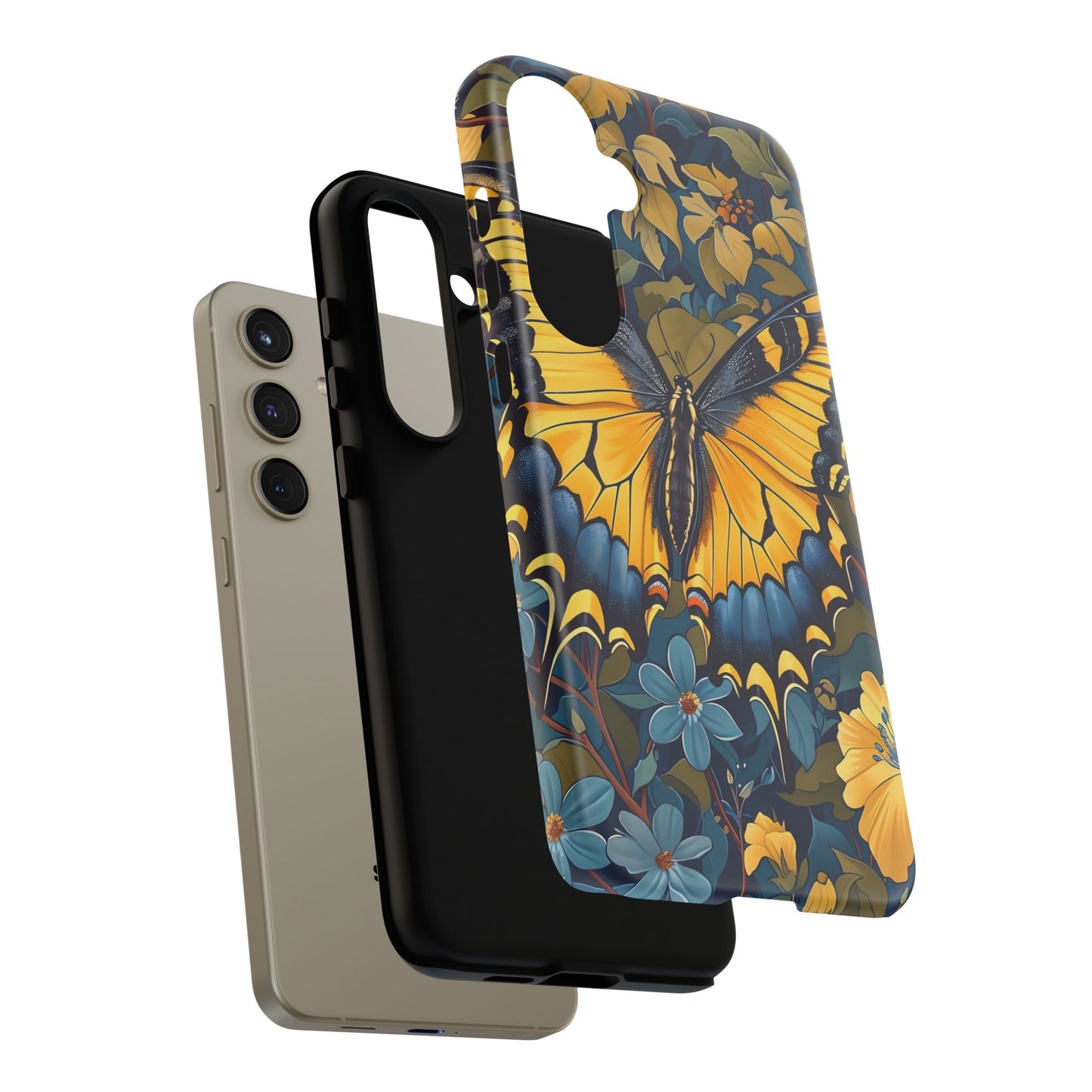 Colorful Butterfly Phone Case, Floral Design, Tough Cases, Protective Cover, Gifts for Nature Lovers, Birthday Present