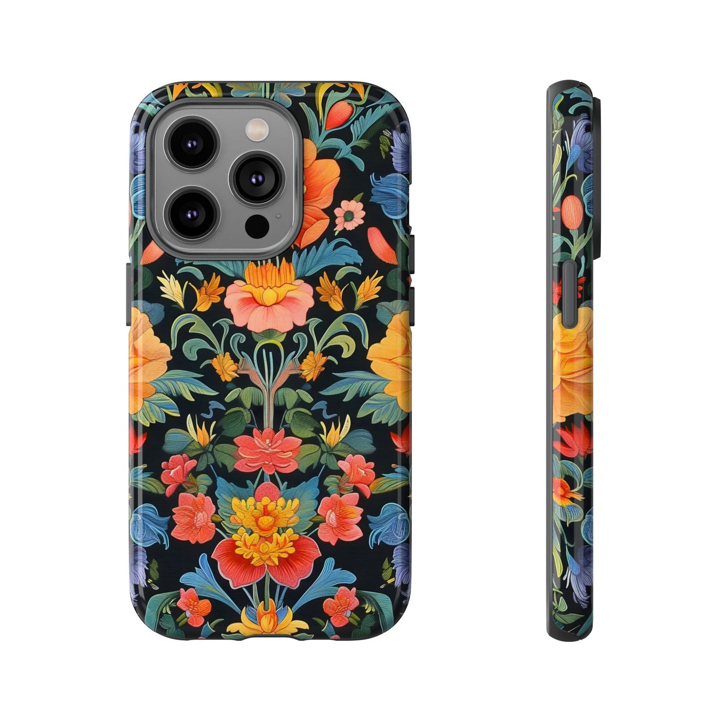 Floral Phone Case - Vibrant Flower Pattern, Tough Case for iPhone, Samsung, Aesthetic Gift, Flower Lover Accessory