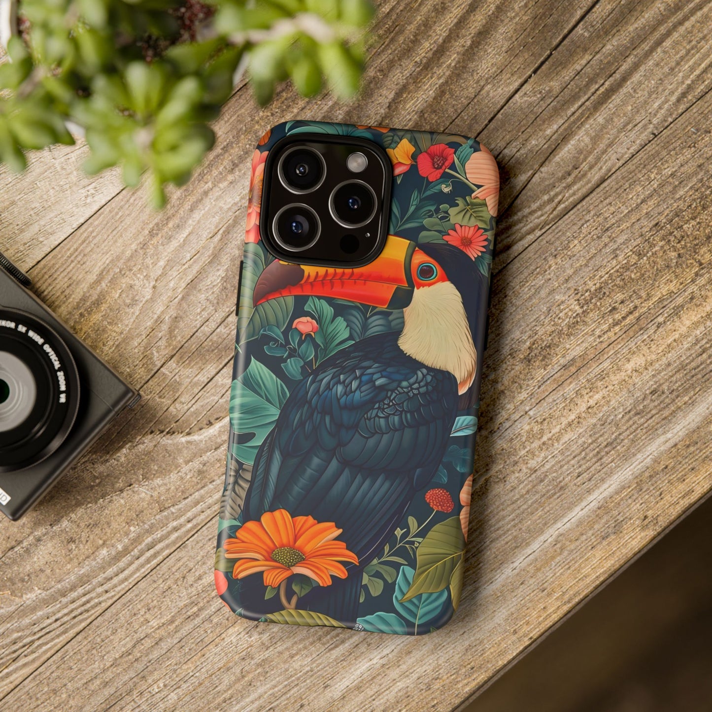 Tropical Toucan Phone Case - Cute Animal Design, Nature Lover Gift, Floral Pattern, Bird Lover Accessory, Summer Vibes