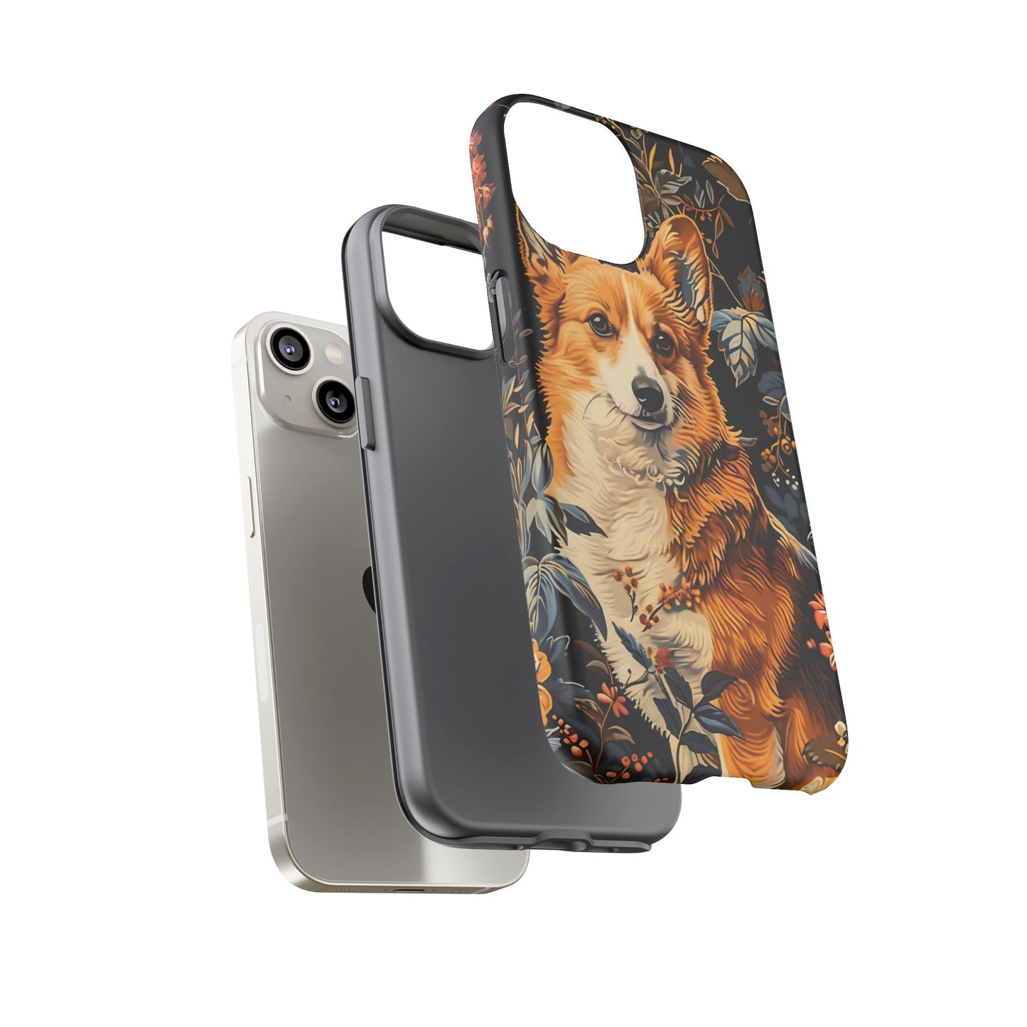 Corgi Floral Phone Case - Tough Cases for Dog Lovers, Cute Pet Accessories, Gift for Dog Owners, Floral Design, Personalized Tech Cover