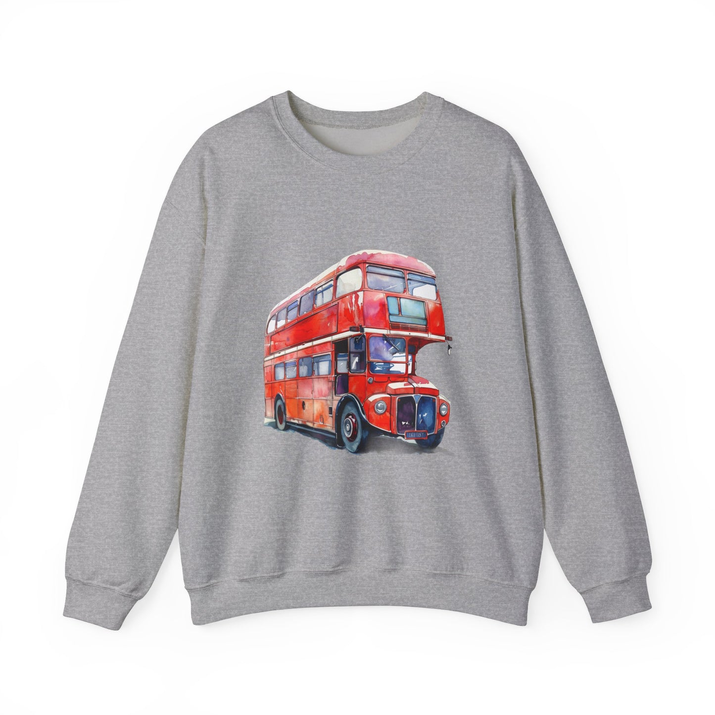 Unisex Heavy Blend™ Crewneck Sweatshirt Trendy - London Transport Red Double-Decker Bus