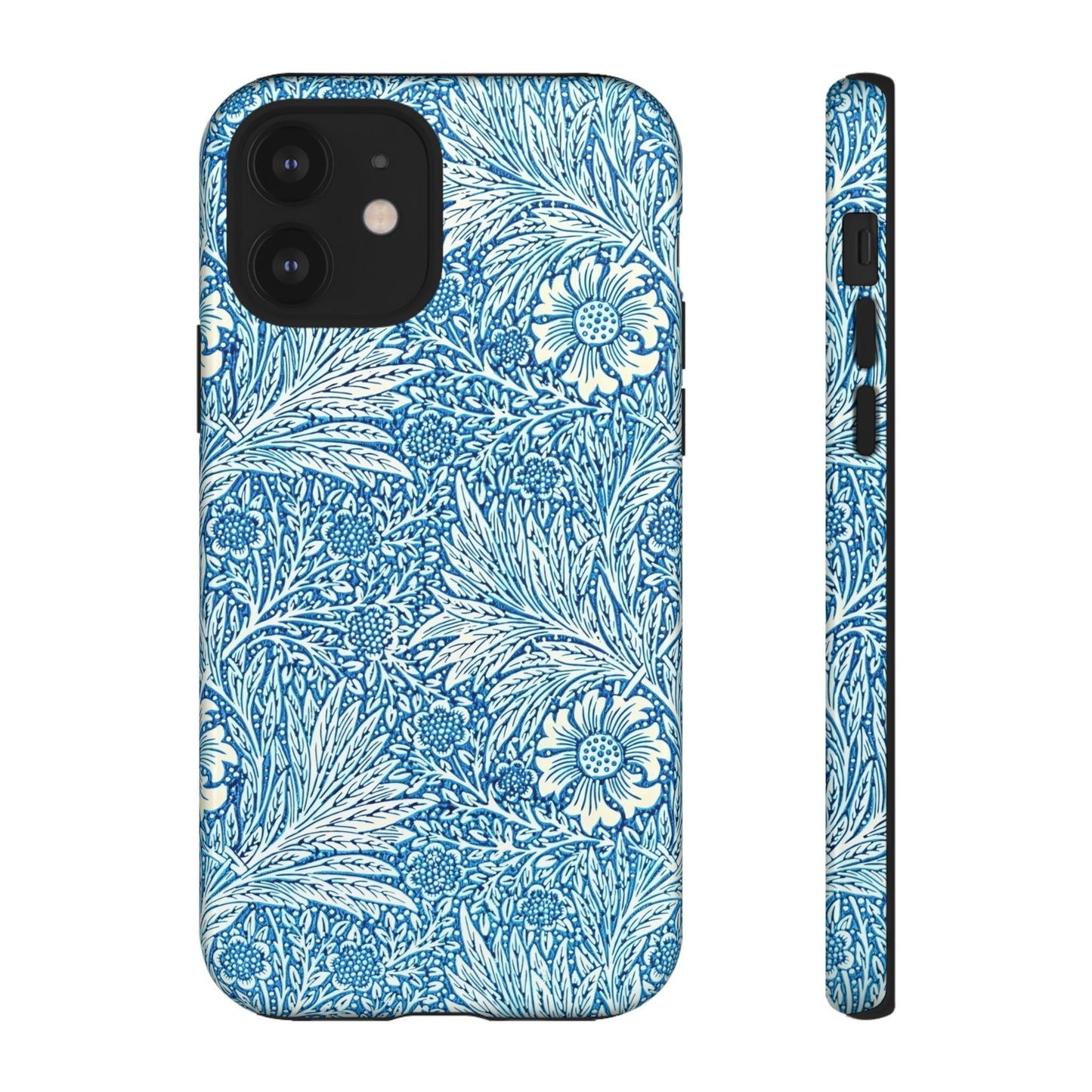 Stylish Phone Case, Tough Floral Phone Cover, Fashionable Tech Accessory, Gift for Her, Blue Flower Design