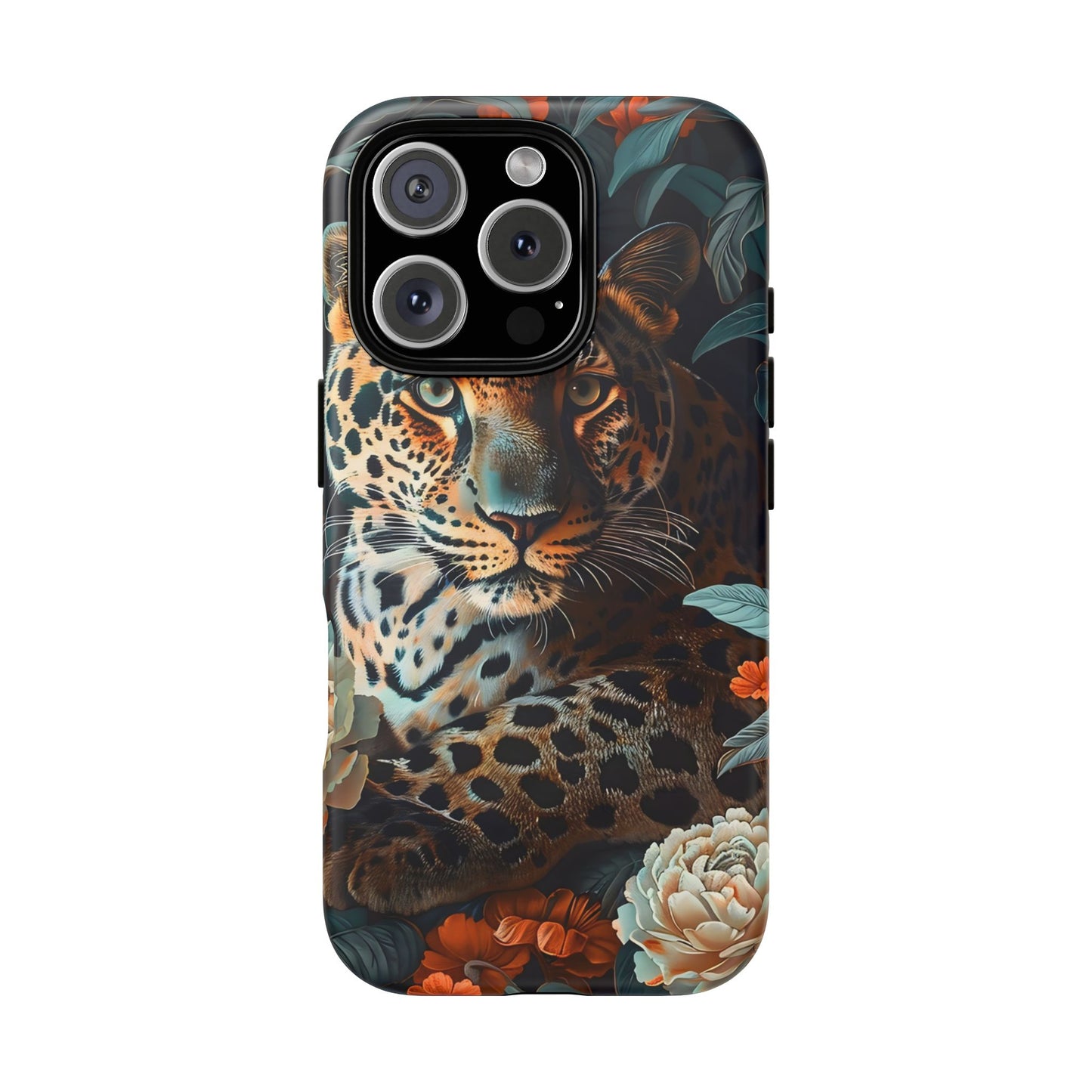 Wildlife Phone Case with Leopard Design | Tough Cases, Animal Prints, Floral Phone Cover, Gift for Nature Lovers, Unique Phone Accessories