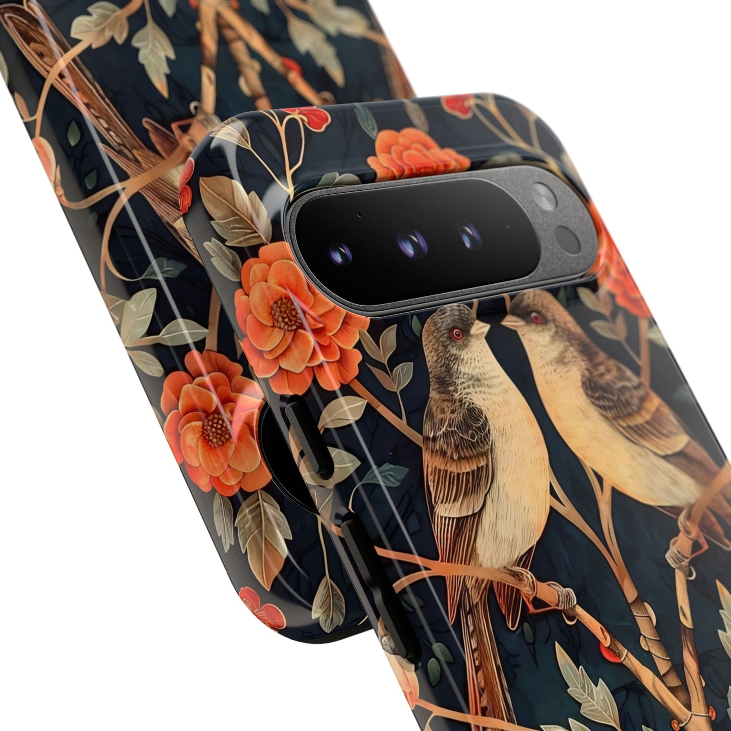 Floral Phone Case – Tough Cases with Bird Design, Unique Gift for Nature Lovers, Stylish Tech Accessory, Phone Cover, Artistic Case