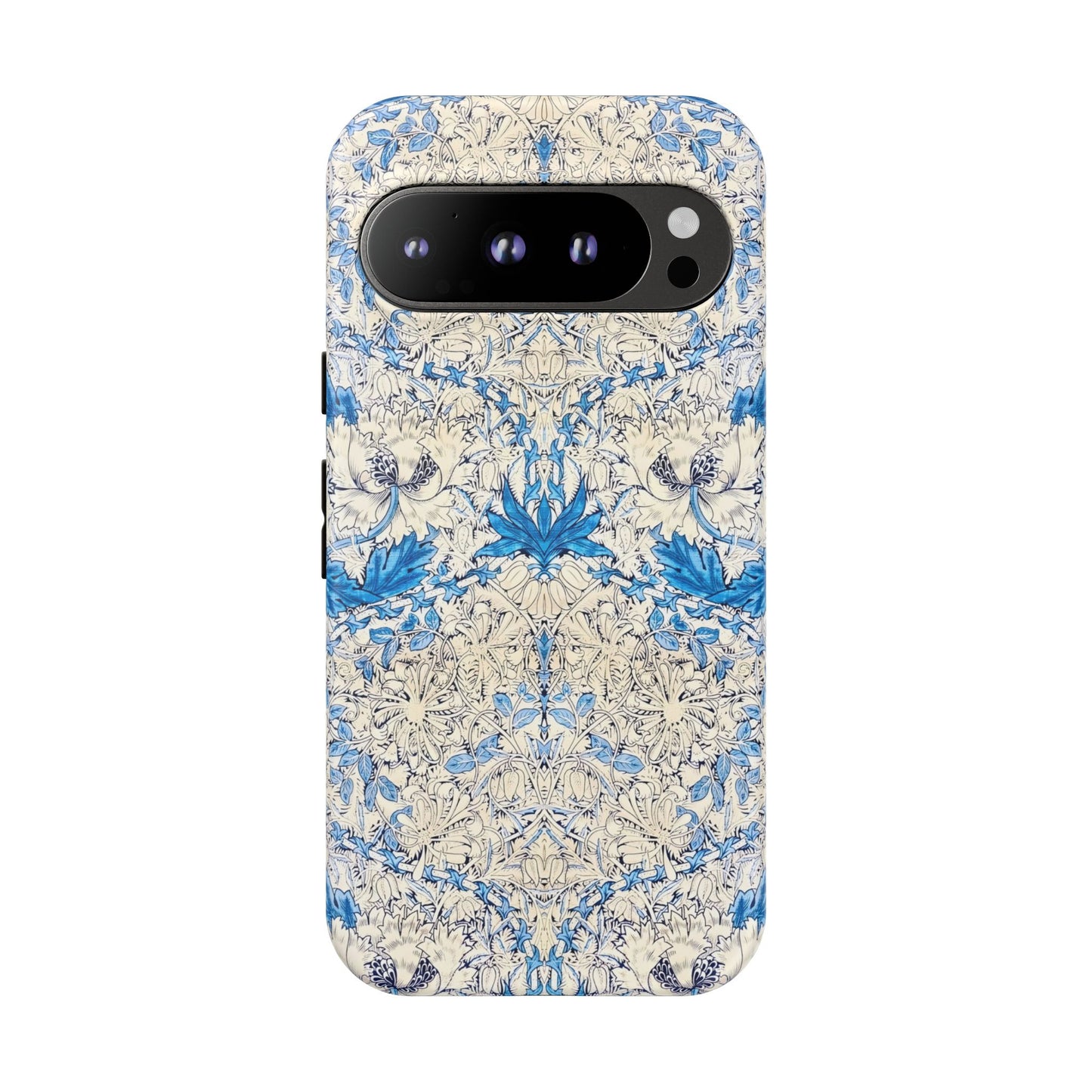 Elegant Floral Phone Case, Tough iPhone Cover, Stylish Mobile Protector, Blue Patterned Case, Unique Gift for Her