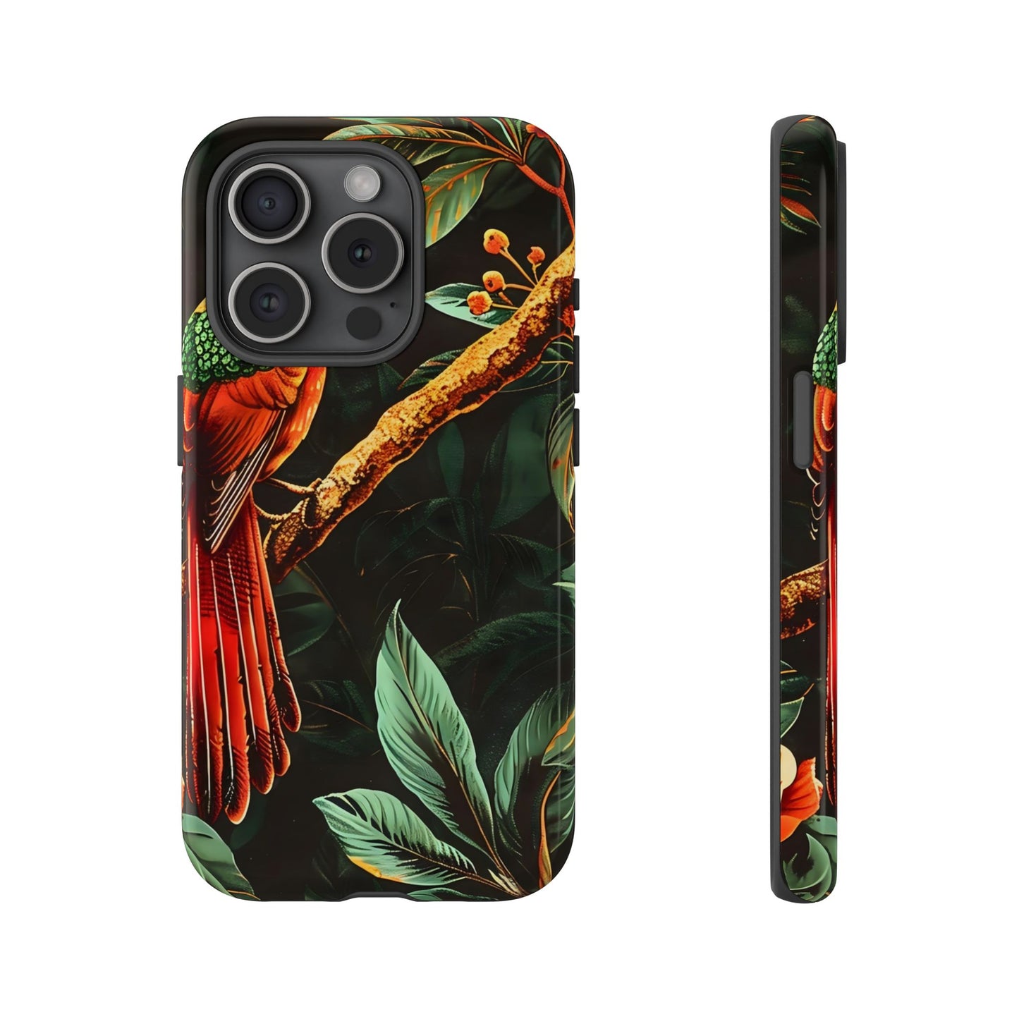 Tough Cases for Nature Lovers, Tropical Bird Phone Case, Eco-Friendly Cover, Gift for Bird Watchers, Vibrant Floral Design