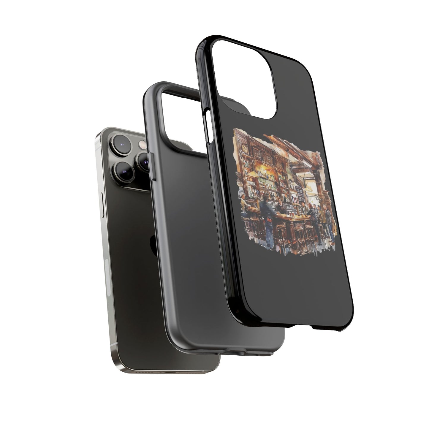 Artistic Phone Case - Cozy Pub Vibe, Trendy Smartphone Accessory, Gift for Friends, Modern Design, Durable Protection