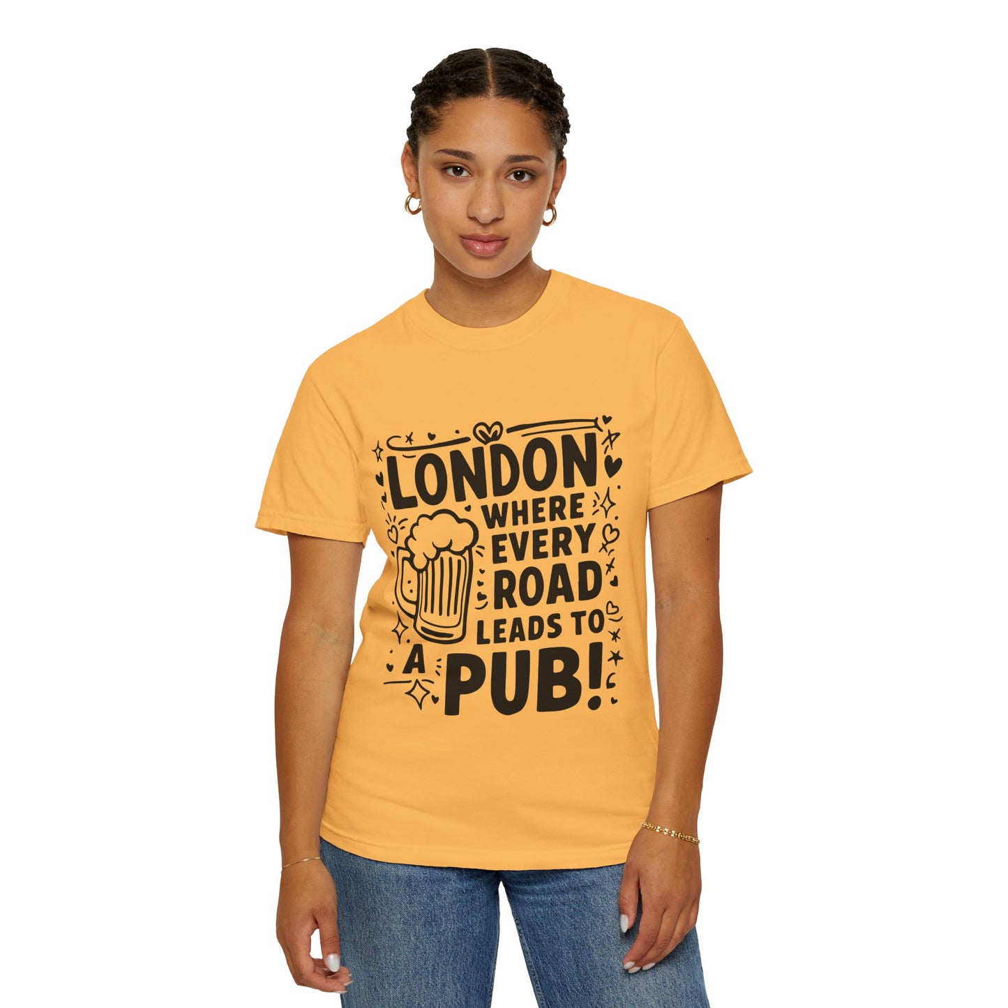 Unisex Garment-Dyed T-shirt - London's Pub Leading Road