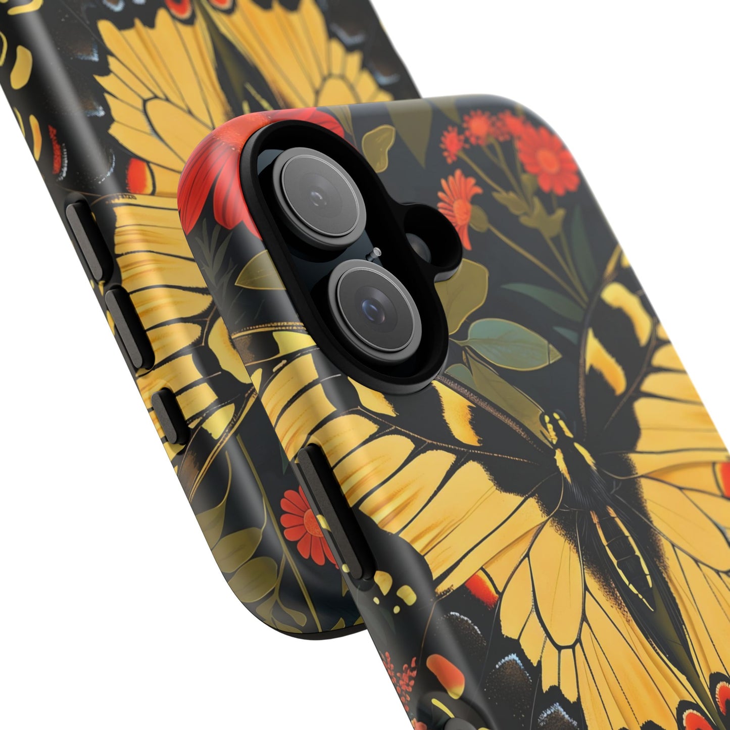 Butterfly Floral Phone Case, Tough Cases with Vibrant Design, Protective Cover for Nature Lovers, Gift for Her