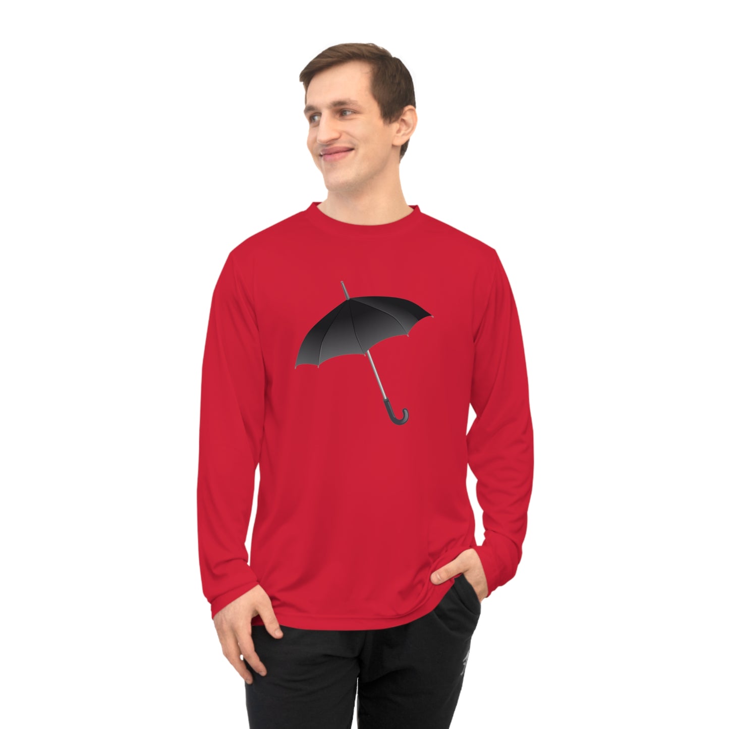 Unisex Performance Long Sleeve Shirt - Regal Royal Umbrella - Elegant and Majestic
