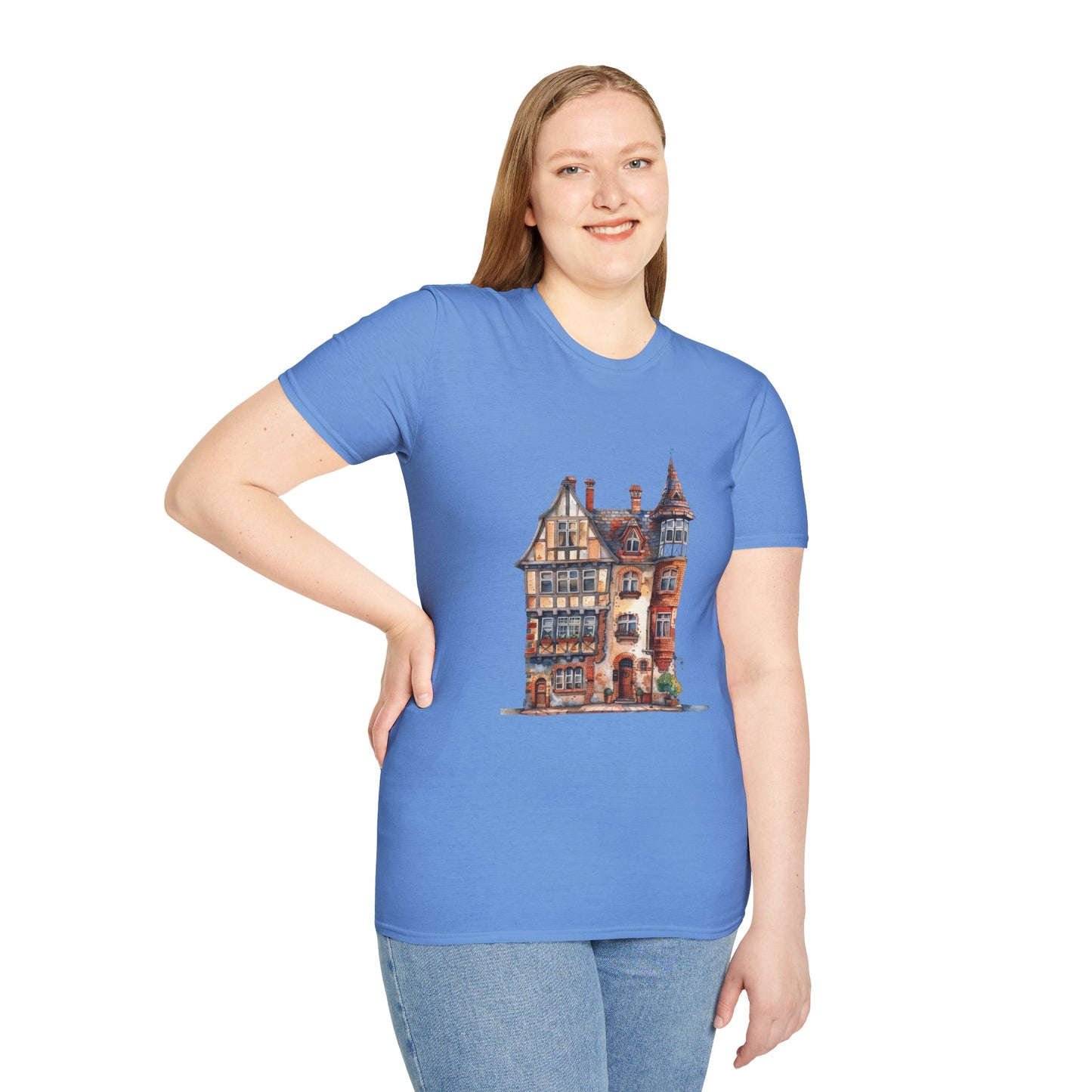 Unisex Softstyle T-Shirt - From Thatched Roofs to Stone Walls - British Village Houses