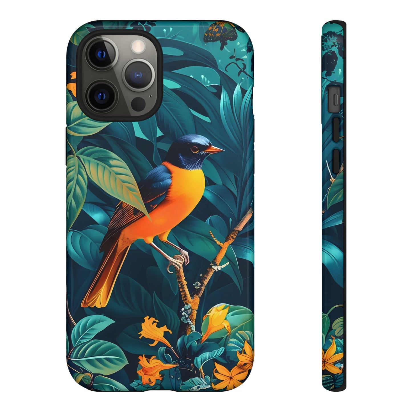 Tough Cases: Vibrant Bird Phone Case, Nature Lover Gift, Eco-Friendly Cover, Floral Design, Spring Decor