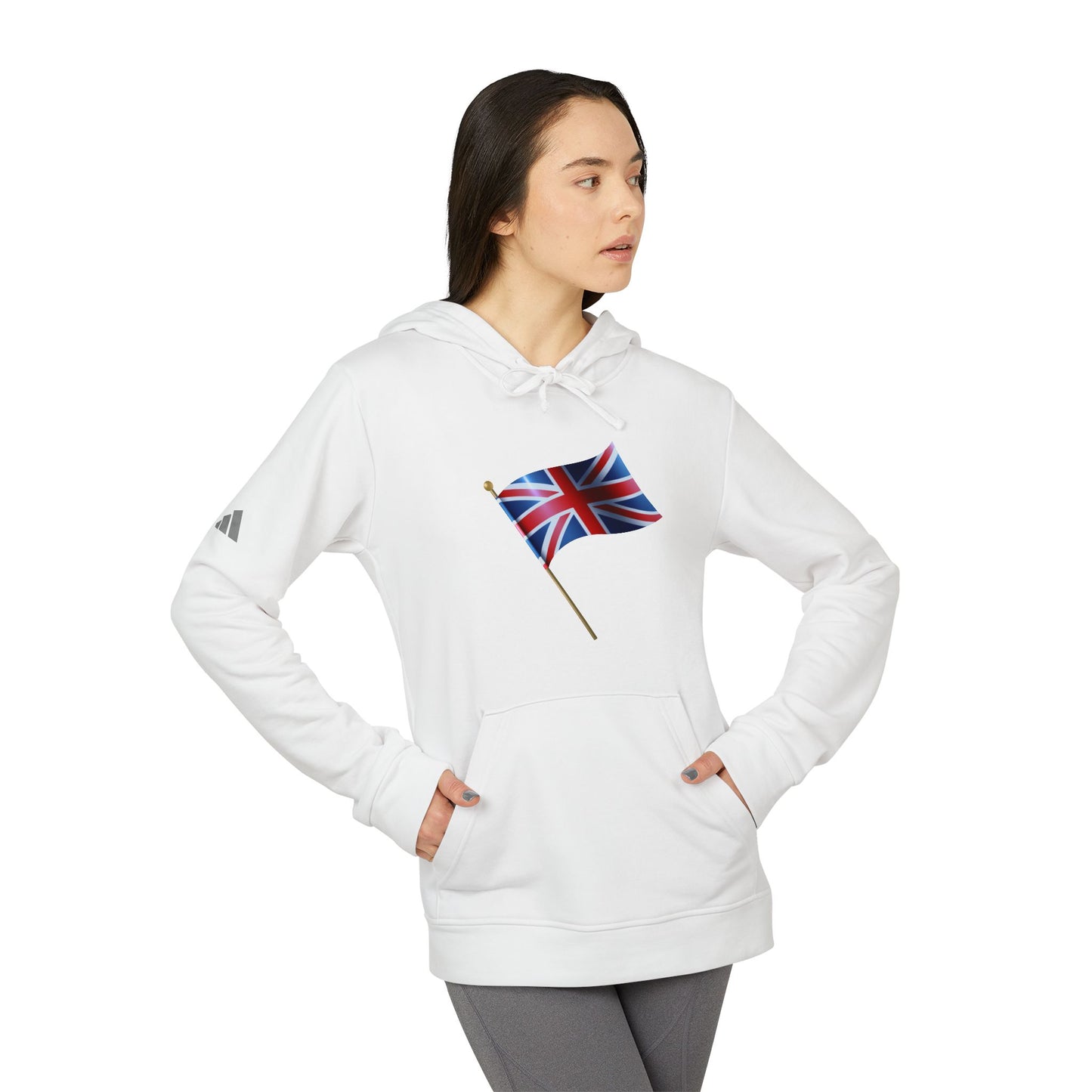 Adidas Unisex British Flag Fleece Hoodie - Cozy Style for Everyday Adventures - Classic UK Flag Design - Union Jack Symbol