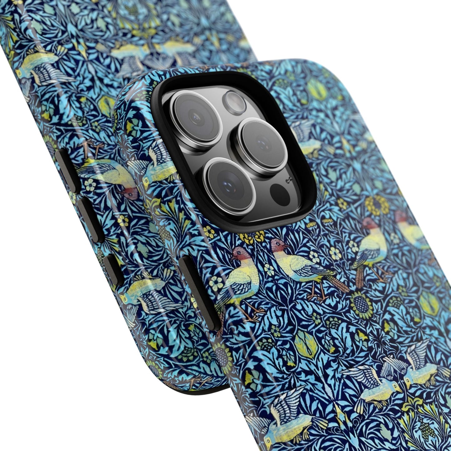 Bird and Floral Pattern Phone Case, Tough Cases, Gift for Nature Lovers, Eco-friendly, Custom Phone Accessories, All-Occasion