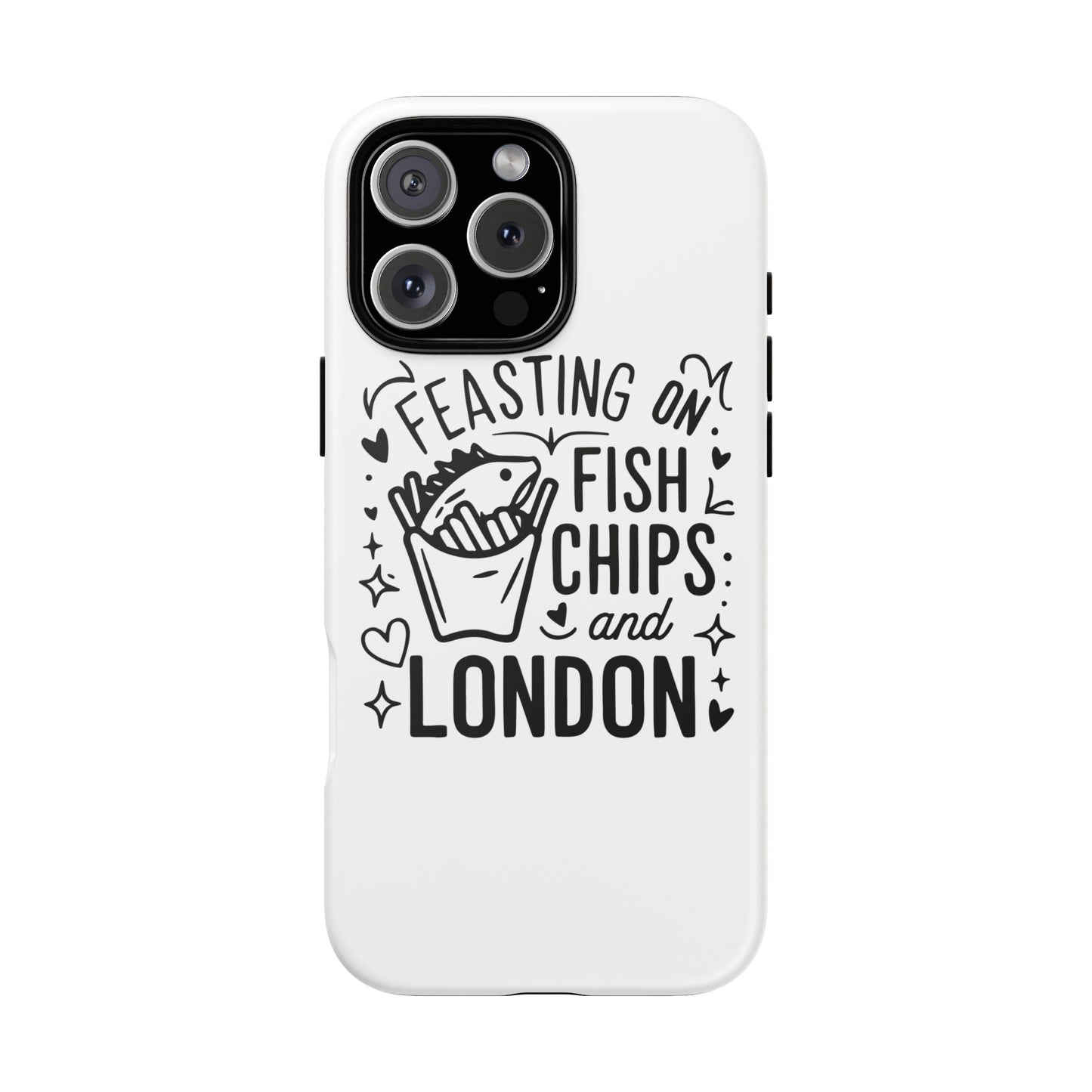 London Fish & Chips Phone Case | Fun Gift for Foodies, Travel Lovers, London Souvenir, Unique Accessories, Personalization Option