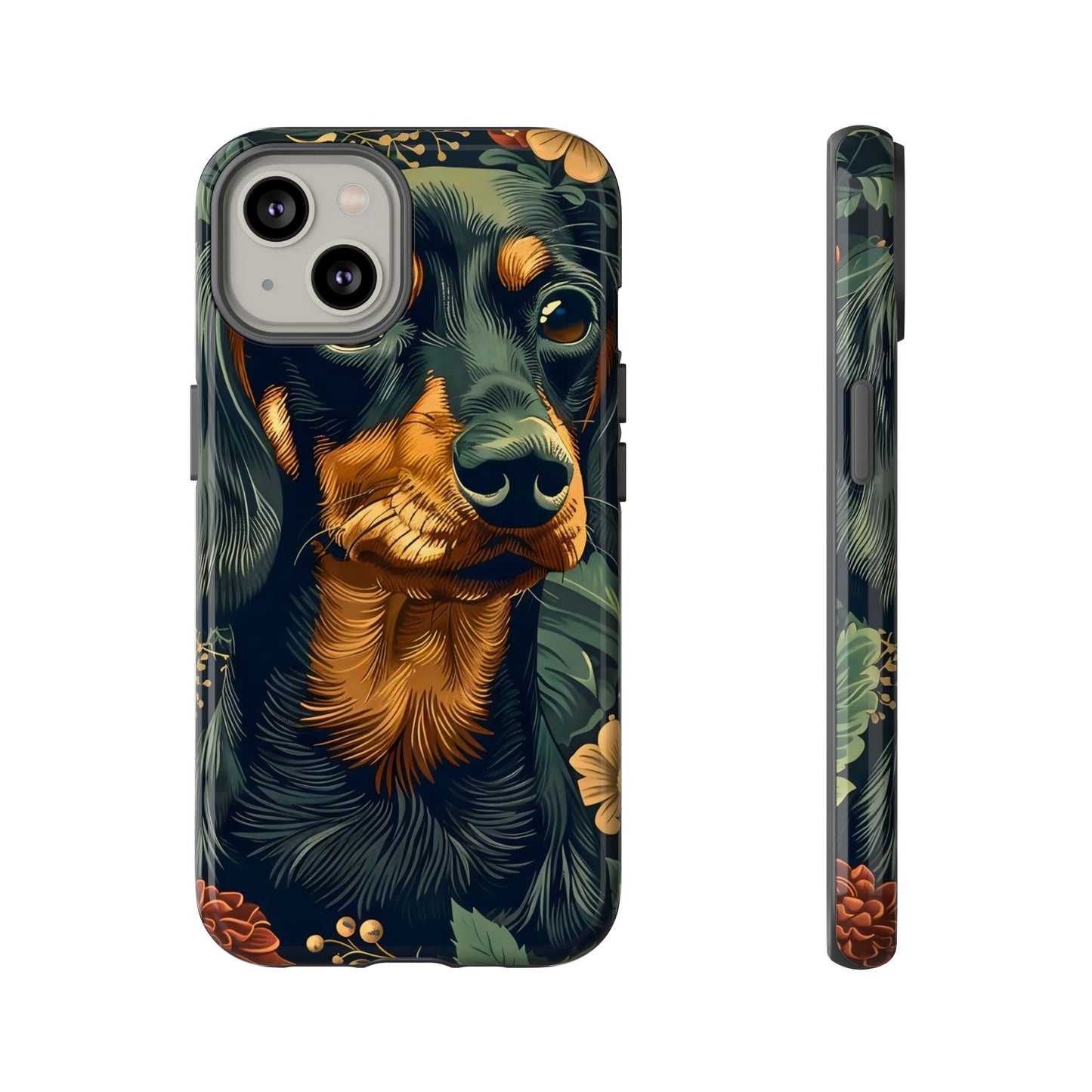 Dachshund Phone Case, Floral Pet Phone Cover, Dog Lover Gift, Tough Phone Case, Custom Dachshund Design, Unique Dog Owner Accessory